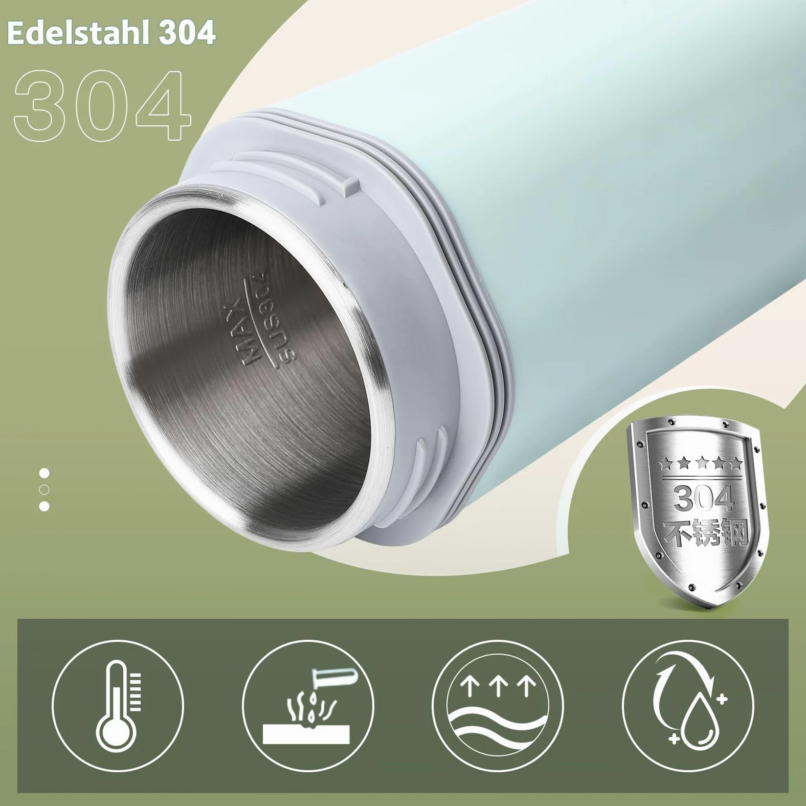 Garvee Hervidor eléctrico portátil para café y té - Acero inoxidable 304 - Calentamiento rápido y seguro - Ideal para viajes y oficina - Diseño compacto - Capacidad 400ml - Apagado automático - Green