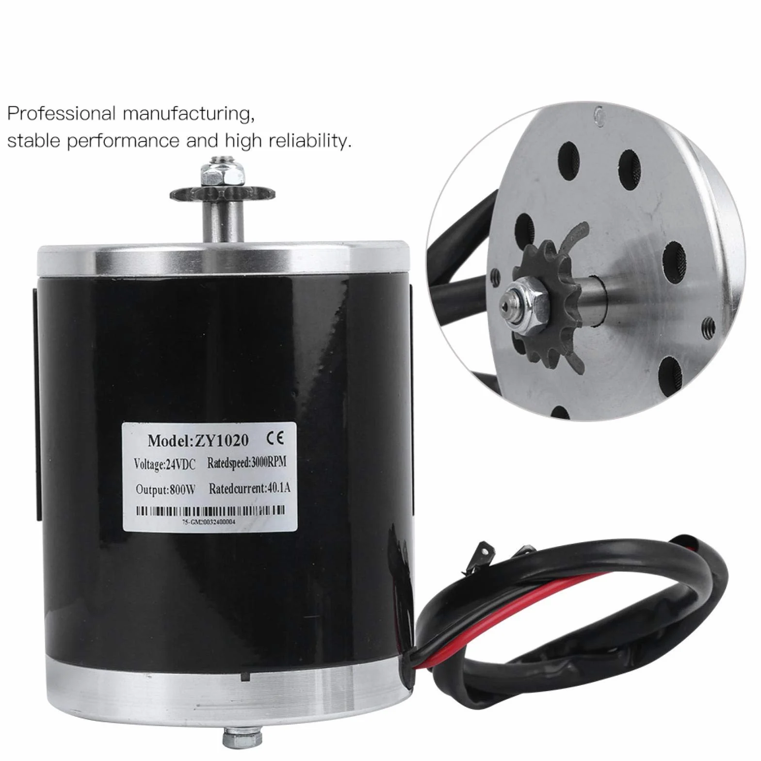Motor eléctrico 24V 800W para gocart, bicis y trottinettes eléctricas