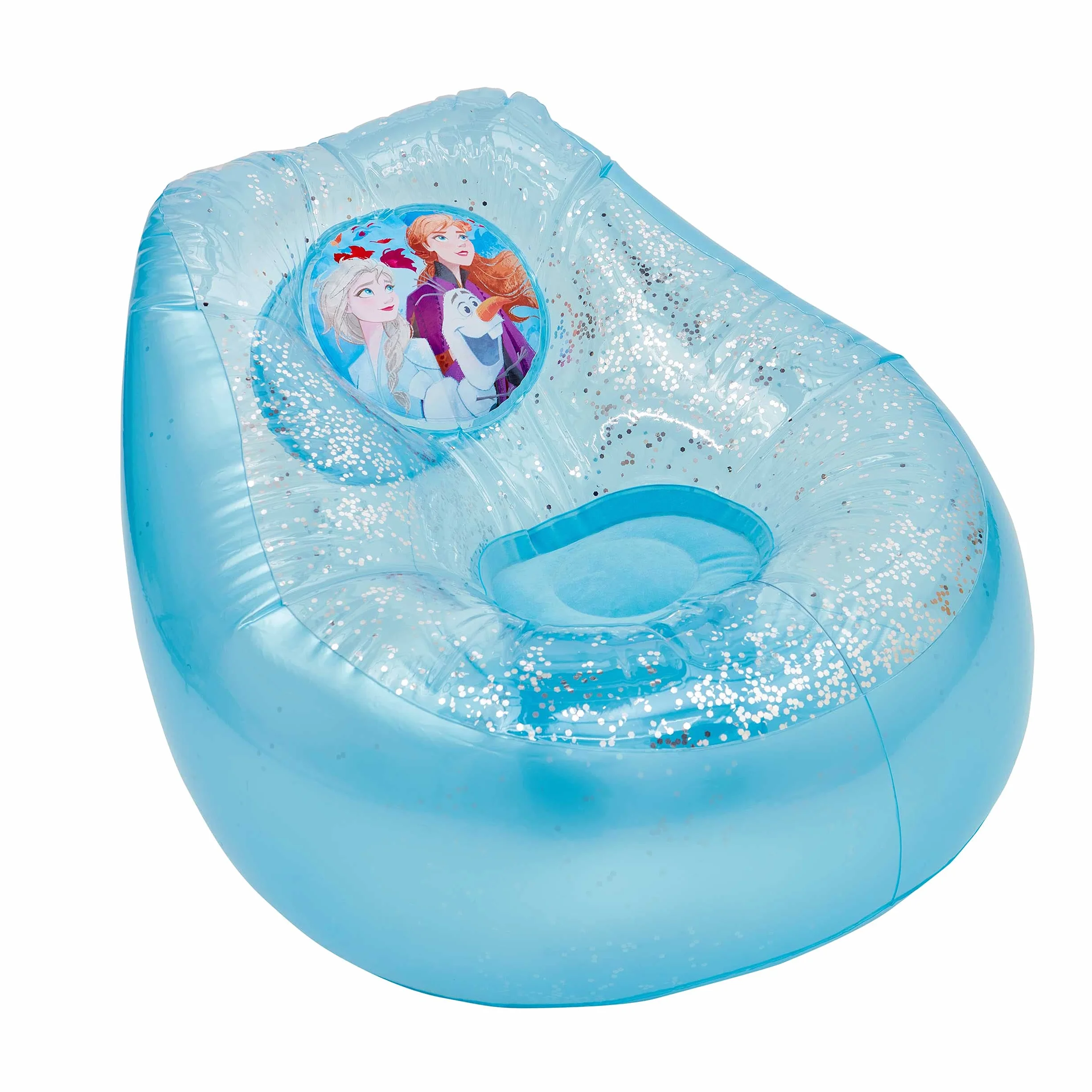 Disney frozen 289FZO Silla Inflable con Purpurina para niños, Color Azul y Blanco