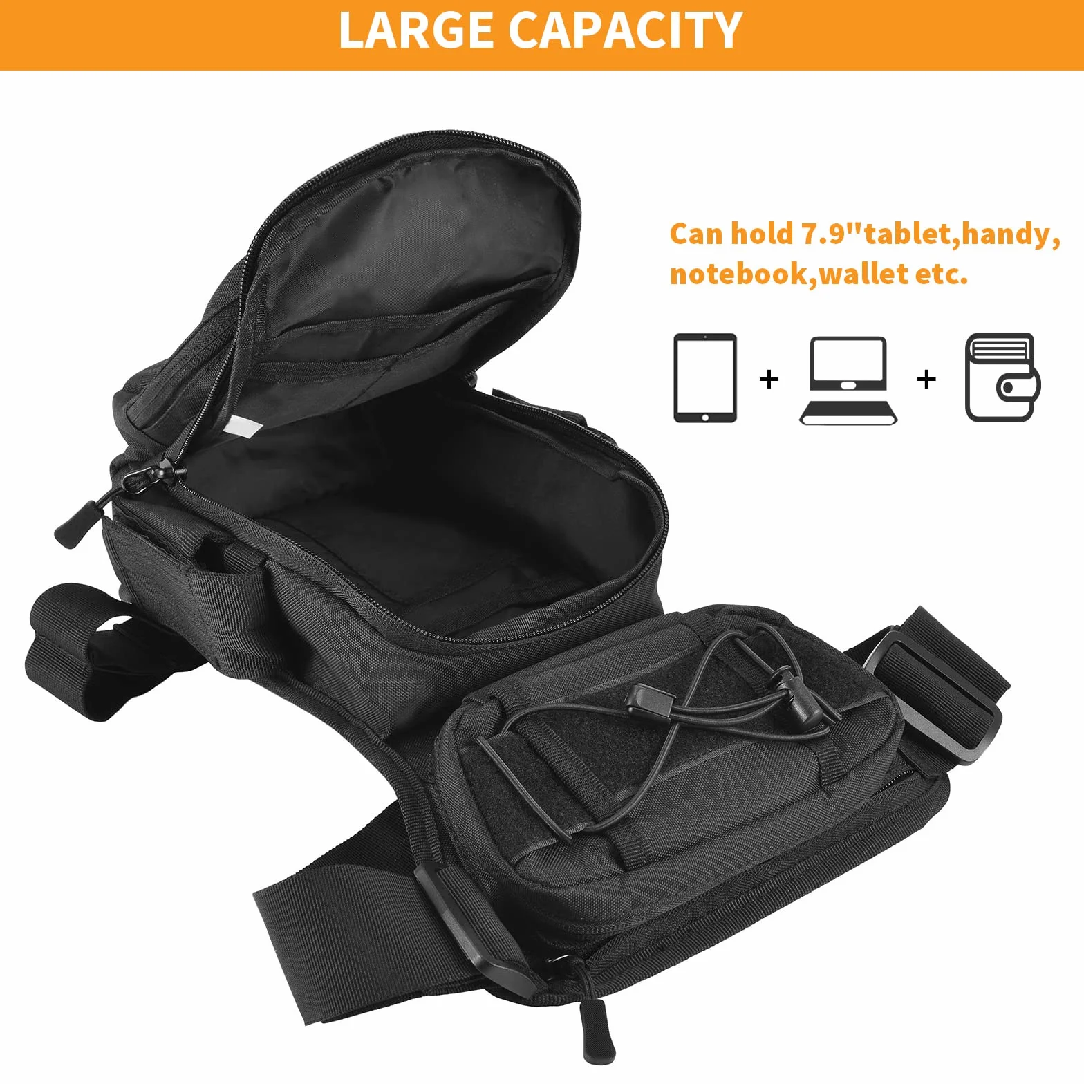 Huntvp Pernera Moto Militar Bolsa Pierna Impermeable para Caza Senderismo Ciclismo