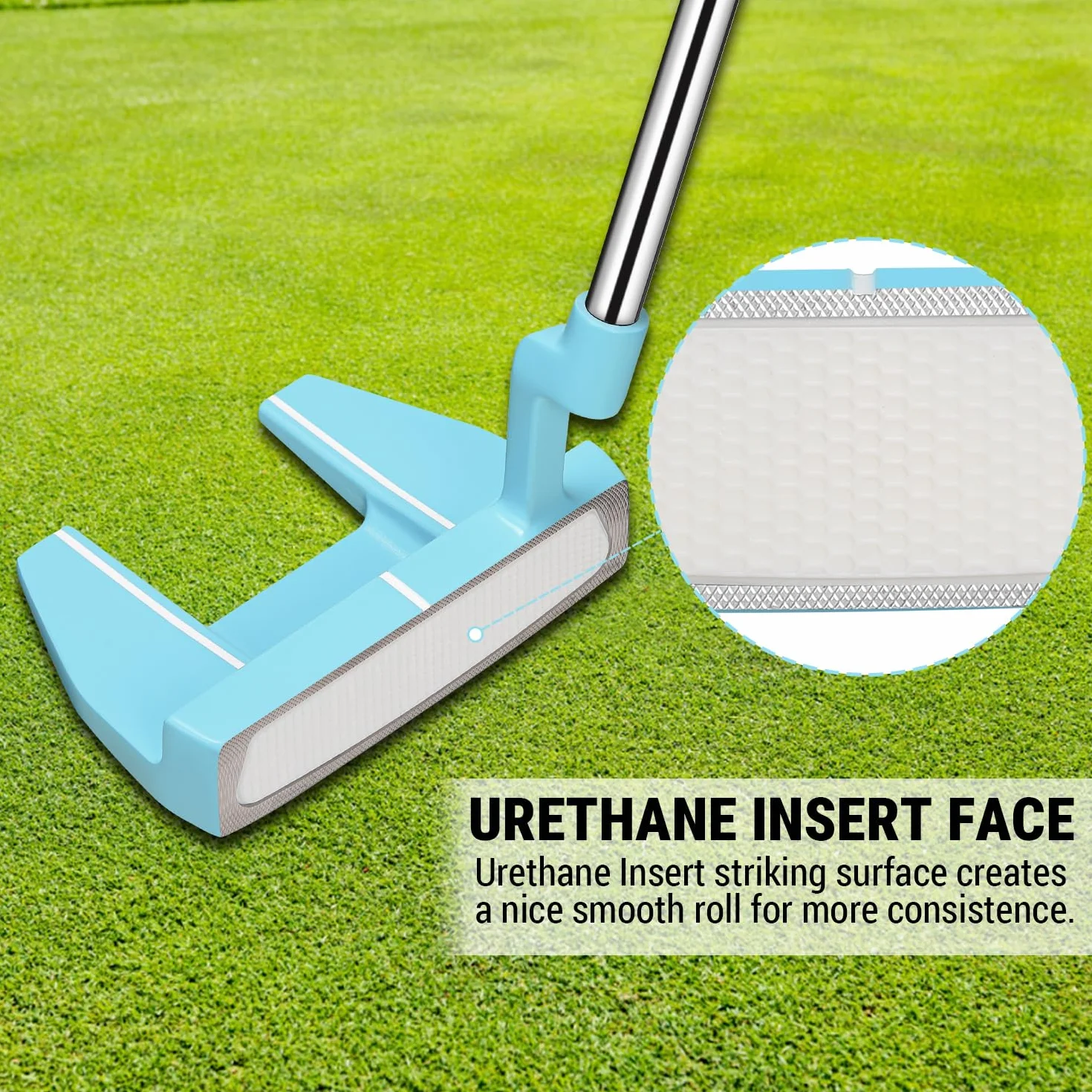 Putter de Golf MAZEL para Hombres Diestros, 34 Pulgadas, Eje de Acero Inoxidable con Cubierta