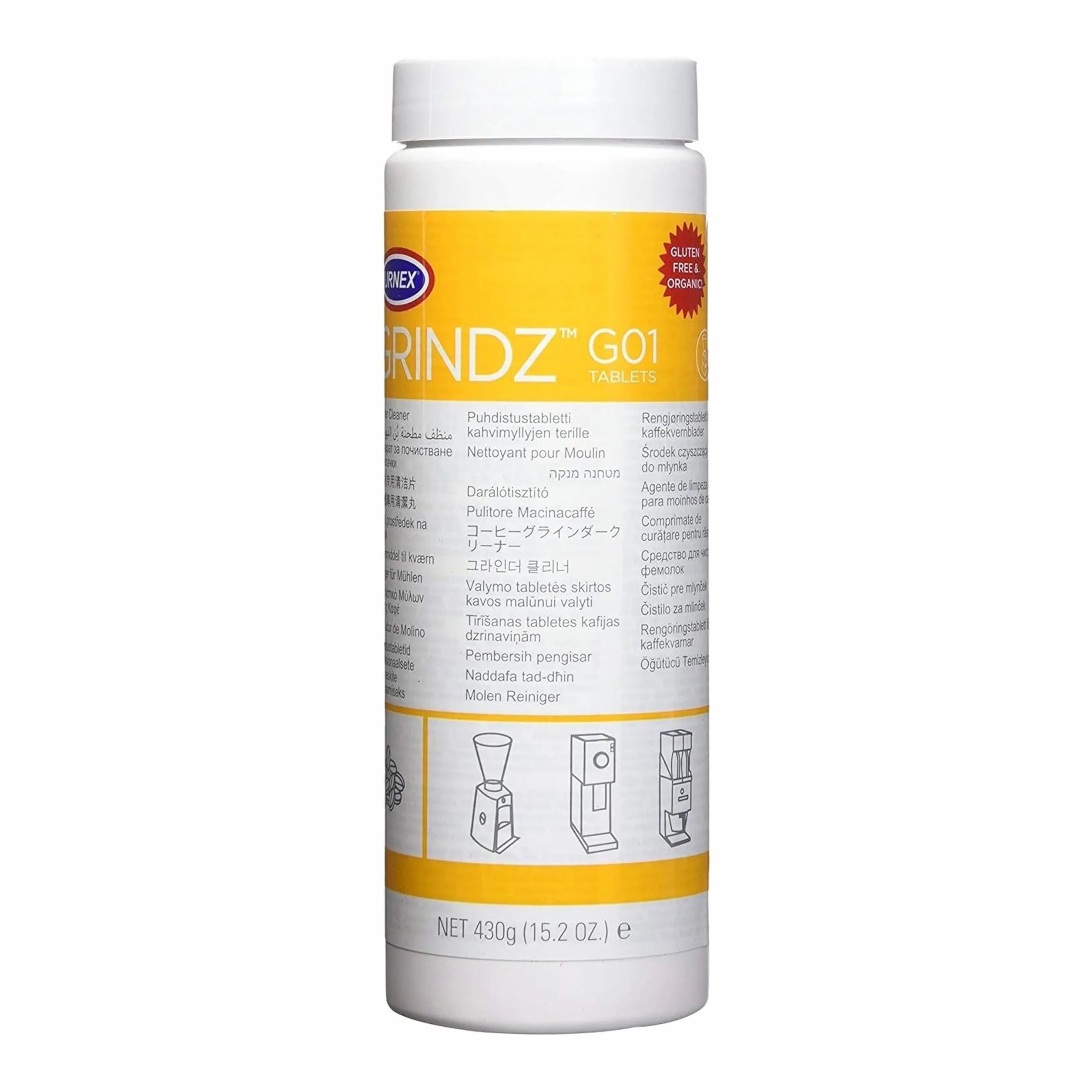 Urnex Grindz - Tabletas de Limpieza para Molinillos de Café - 430 g