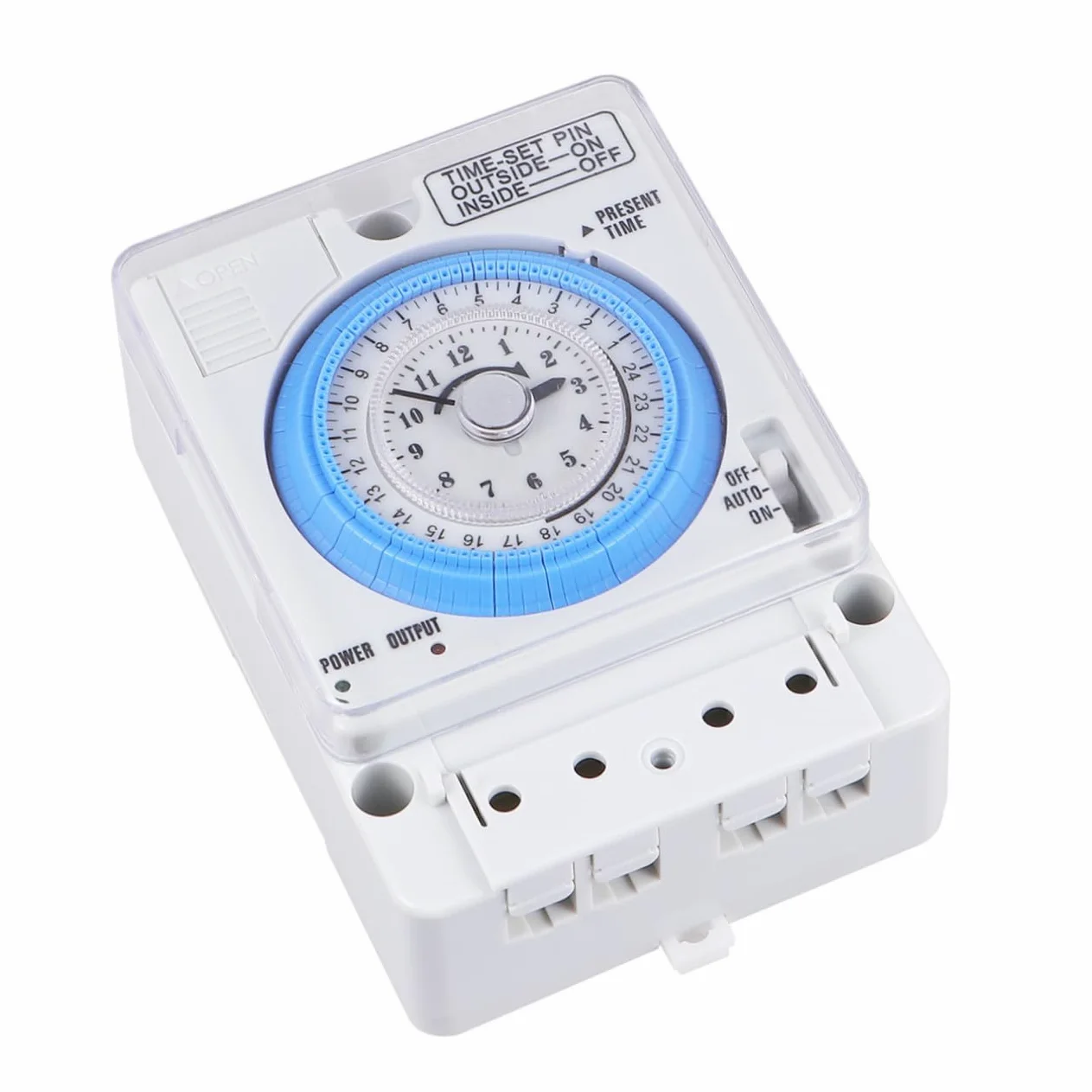 STOBAZA Temporizador Mecánico de Cocina White 110-230VAC 16A Compacto Pc | Interruptor de Cuenta Regresiva para Horno y Uso Doméstico, Diseño Simple, para Repostería, 110-230VAC/DC, 16A, Pc Blanco
