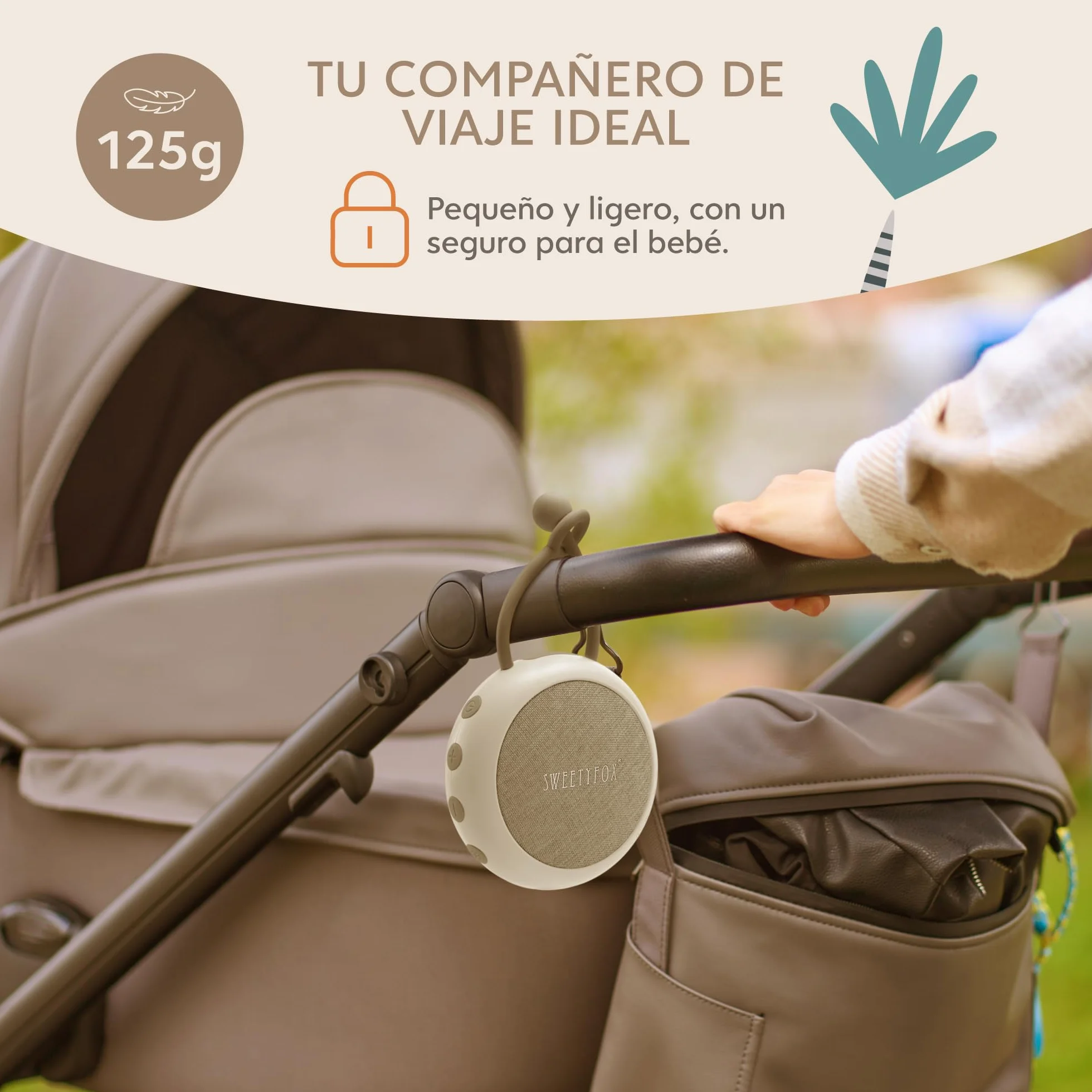 Sweety Fox Máquina Ruido Blanco Bebe 15 Sonidos Recargable por USB Luz Nocturna Musica para Dormir