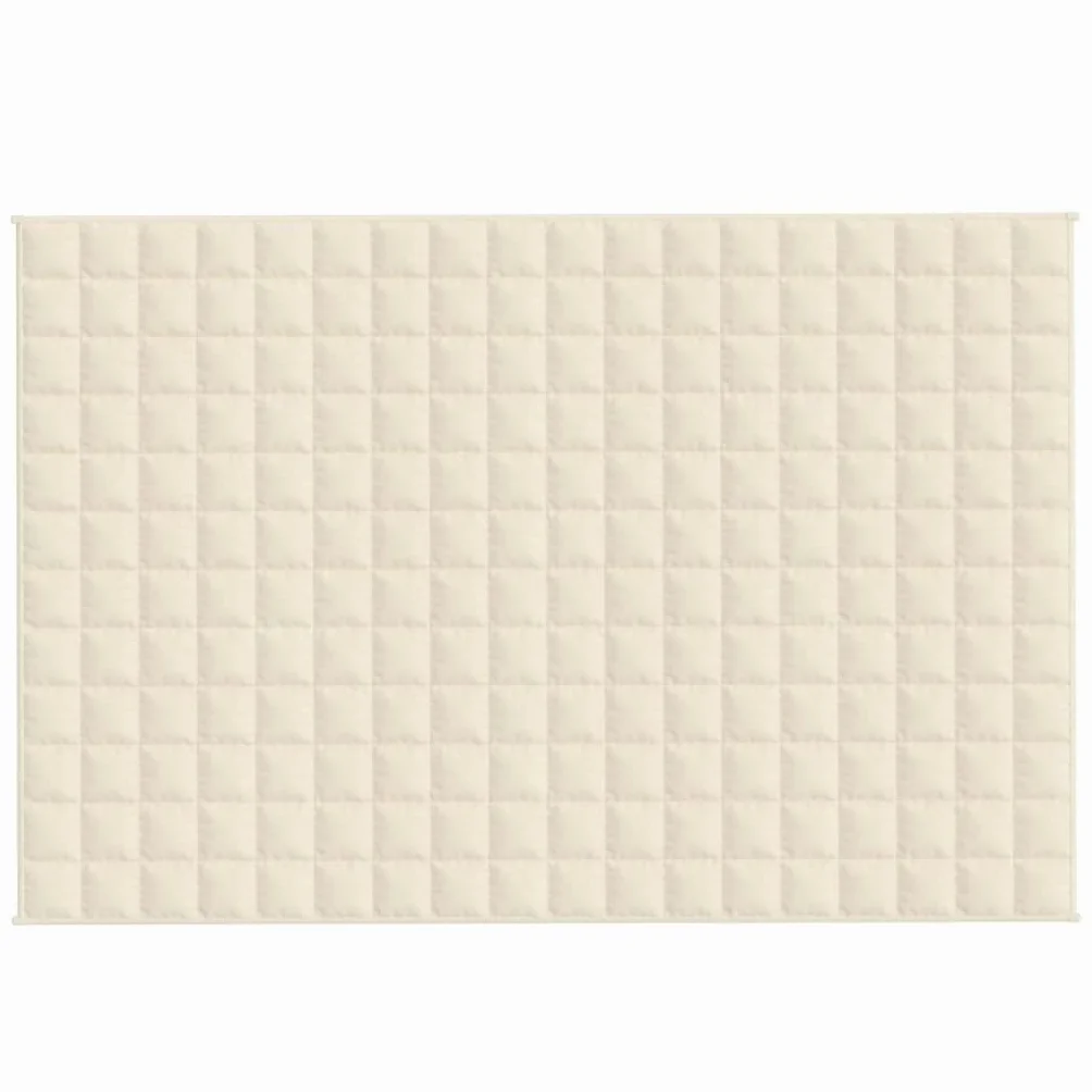Manta ponderada color crema claro 120 x 180 cm 5 kg Tejido-Classic Manta ponderada - Manta antiestrés - Manta pesada para un sueño profundo y un mejor descanso - Manta de algodón ponderada 100%