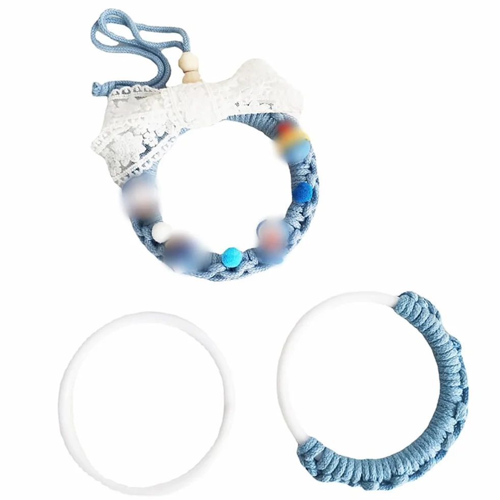 FSSTUD 20 anillos de atrapasueños de plástico blanco, aros circulares de macramé, corona floral, anillos de aro para boda, pared, manualidades, anillos colgantes, centro de mesa, aro redondo de 5 cm