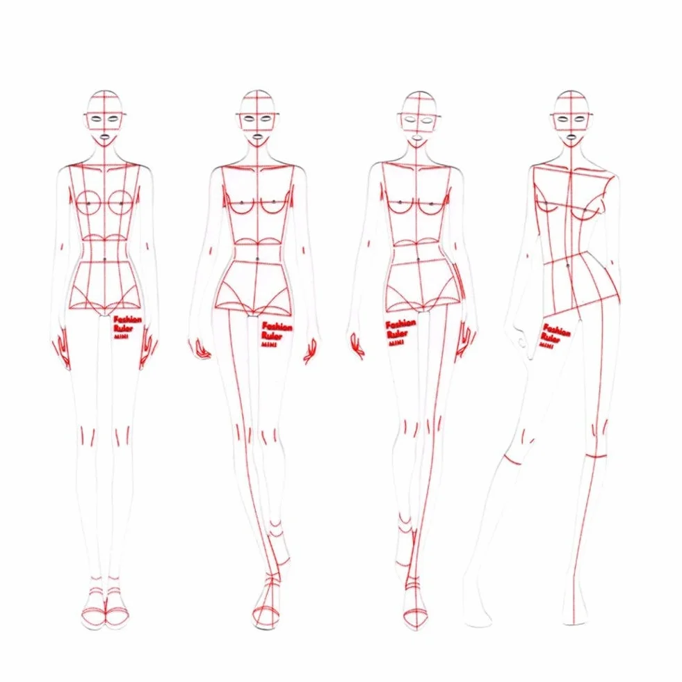 Regla MéTrica de PláStico, Plantilla de Moda Regla Mujer Humano Dinámica Curva Francesa Ropa Humanoide Patrón de Medición Reglas de Curva Francesa para Costura Reglas de Costura