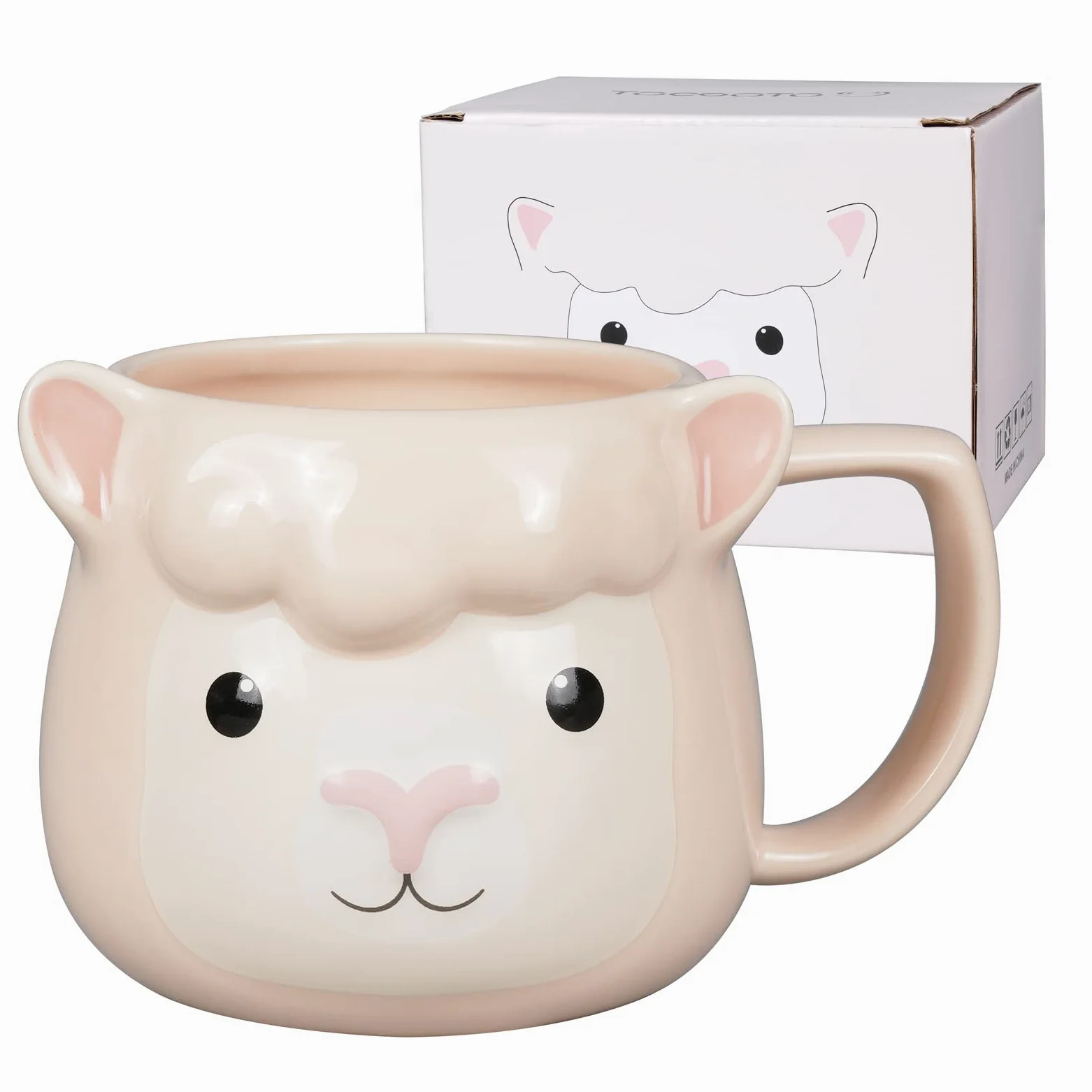 Taza de café de 14 onzas, taza de café de porcelana 3D para mujeres, Navidad, inauguración de la casa, regalos de cumpleaños para mujeres, mamá, niños, profesora y mejor amiga, rosa