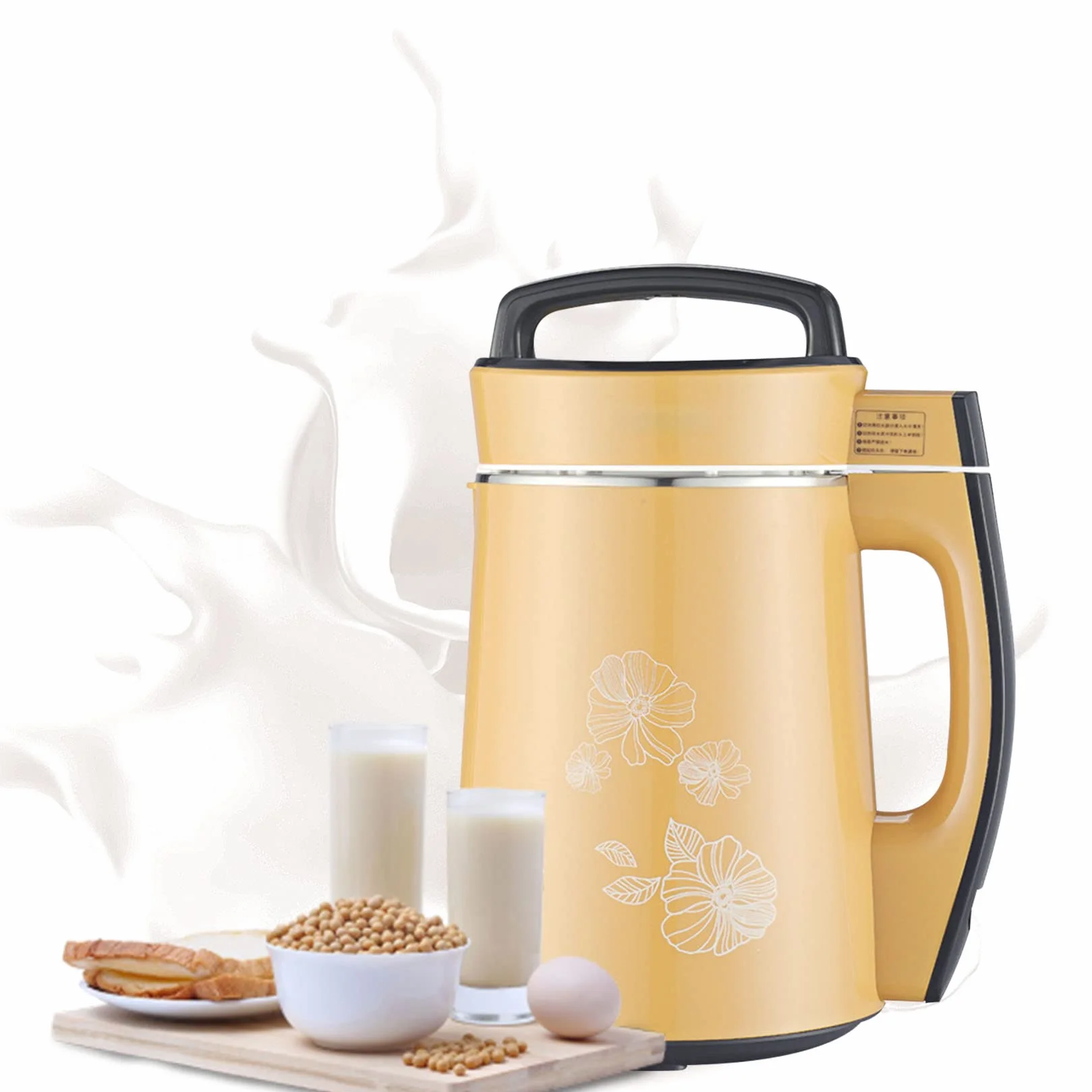 Máquina inteligente para hacer sopa y leche de soja, 7 modos, forro de acero inoxidable 304, panel LED, operaciones silenciosas y eficientes, perfecta para batidos de leche de almendras, totalmente
