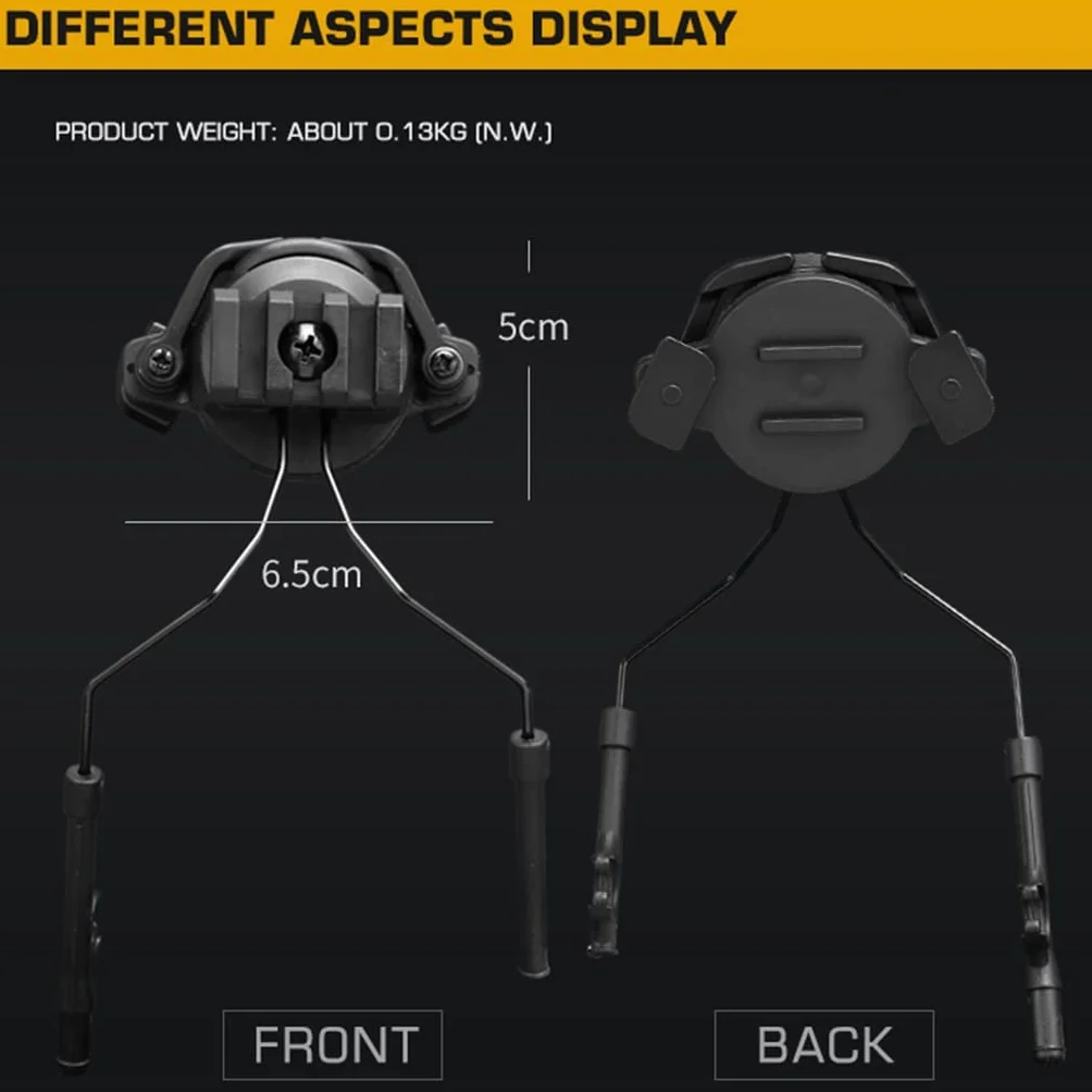 Adaptador de Auriculares Táctico para Casco Fast ACH, Soporte de Orejera Ajustable Izquierda/Derecha BK