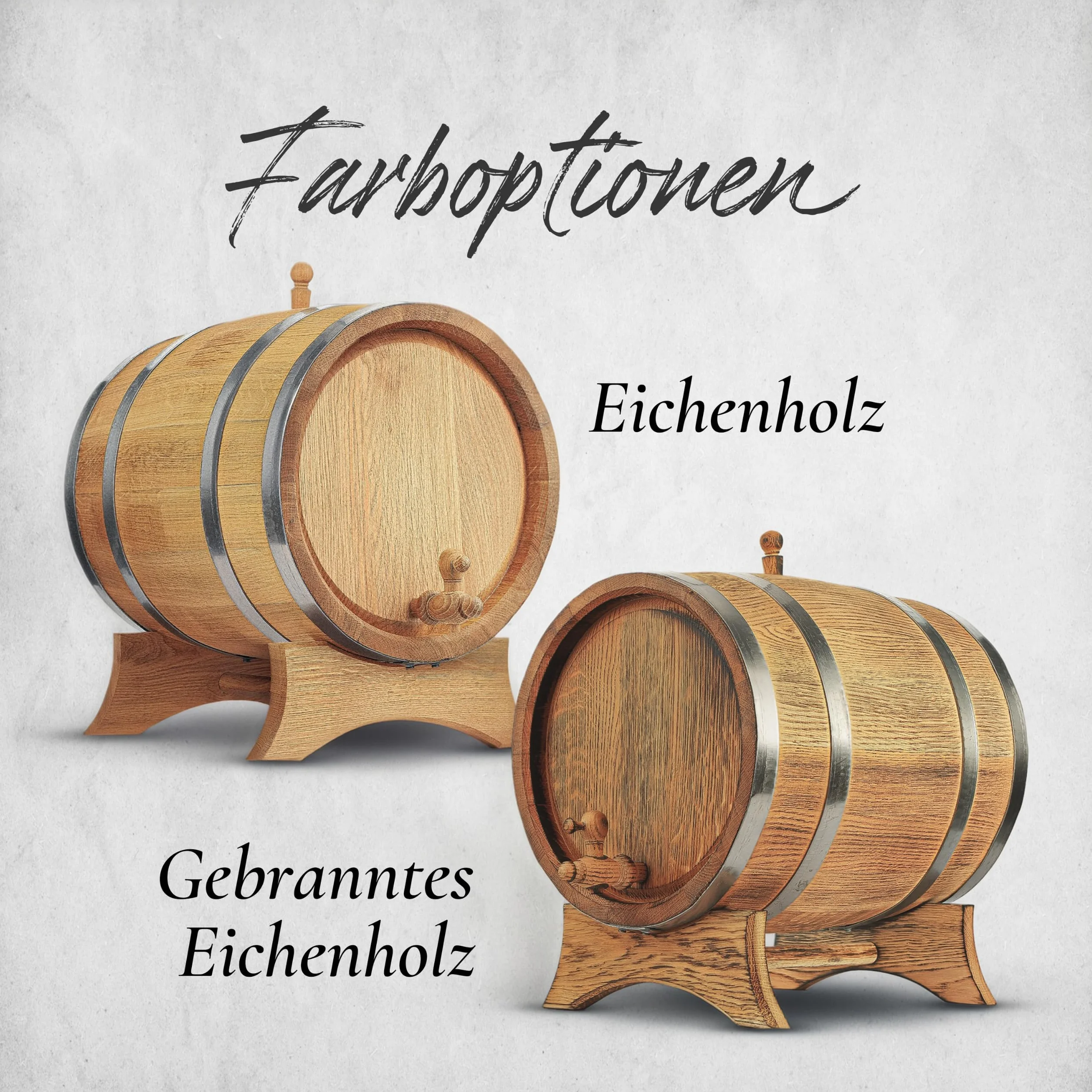Barril de Madera de Roble Oscuro para Whisky, Vino y Licor - Pequeño y Grande - Carbonizado - 3 Litros