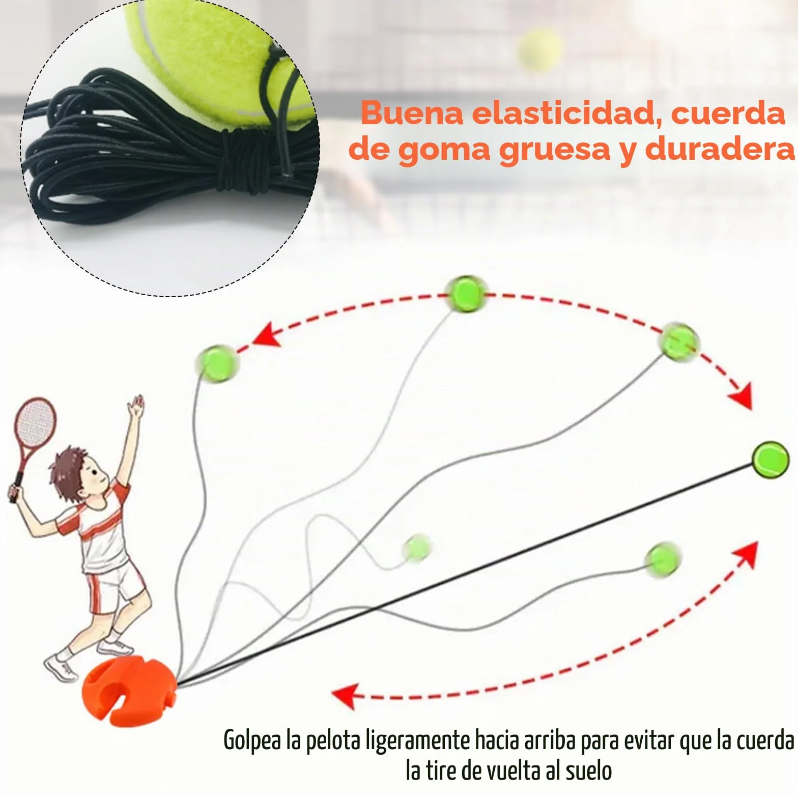 Juego de Entrenamiento de Tenis portátil con 3 Pelotas de Rebote, Equipo de Tenis para niños y Principiantes