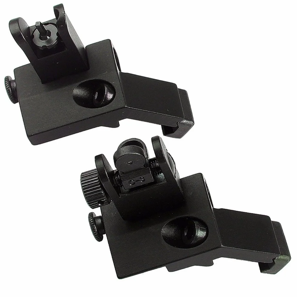 Tactical AR-15 Parte Delantera y Trasera abatibles 45 Grados Compensados Respaldo de visión de Hierro