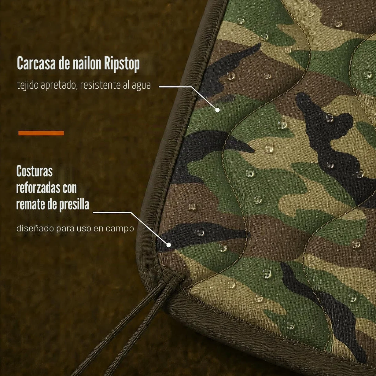 USGI Industries Manta Militar Woobie Manta de Camping Aislamiento térmico Forro de Poncho Grande Portátil Aislante Resistente al Agua