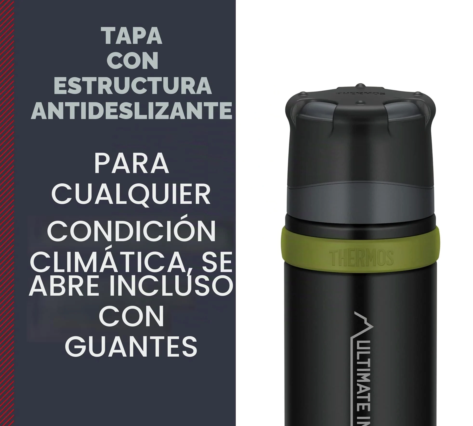 THERMOS Botella, Acero Inoxidable, Charcoal Black Mat, 0,7 Liter