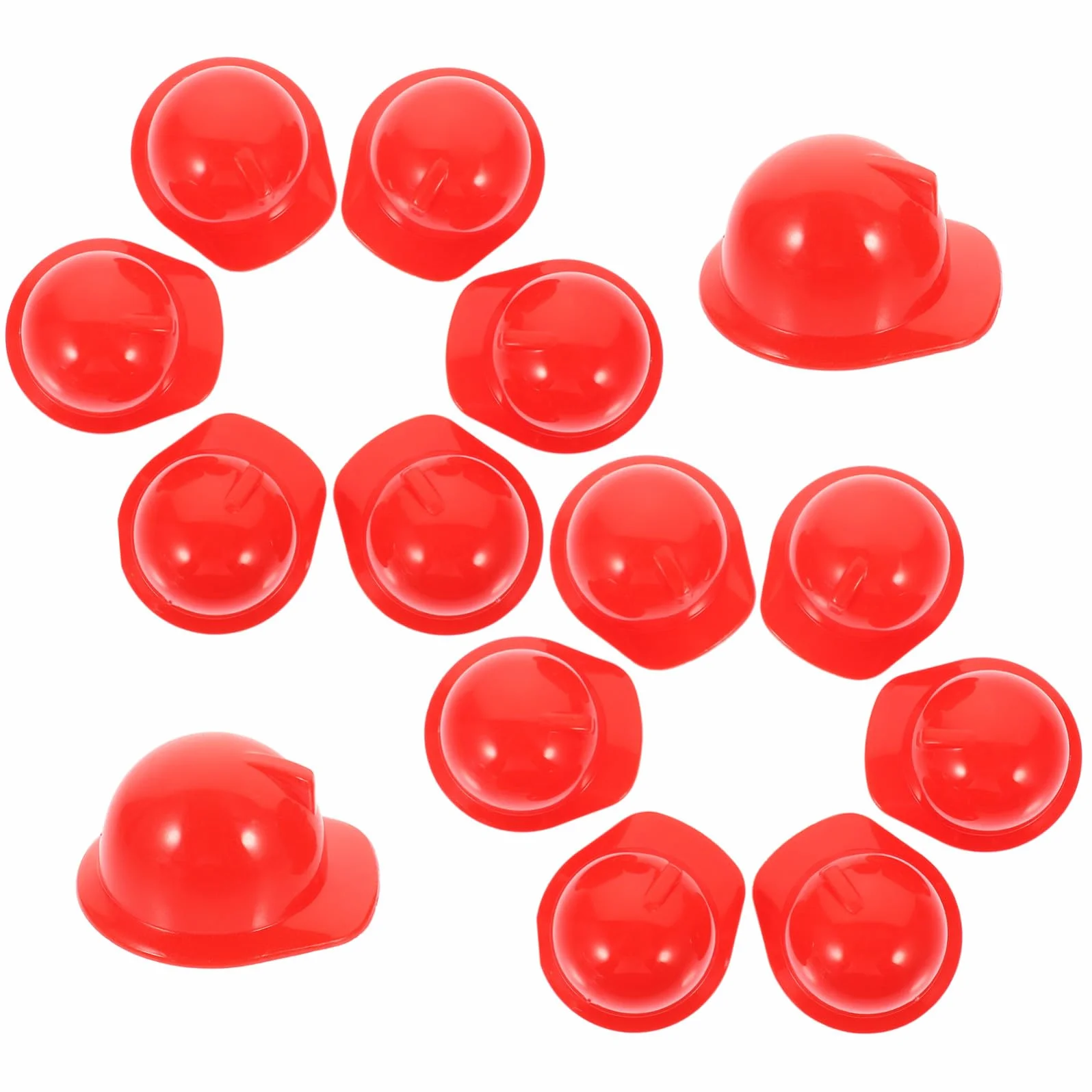 BESTonZON 20 Mini Cascos de Seguridad de Plástico para Muñecas y Mascotas, Accesorios Creativos de Construcción, Diseño Detallado y Resistente para Decoración de Fiestas y Manualidades