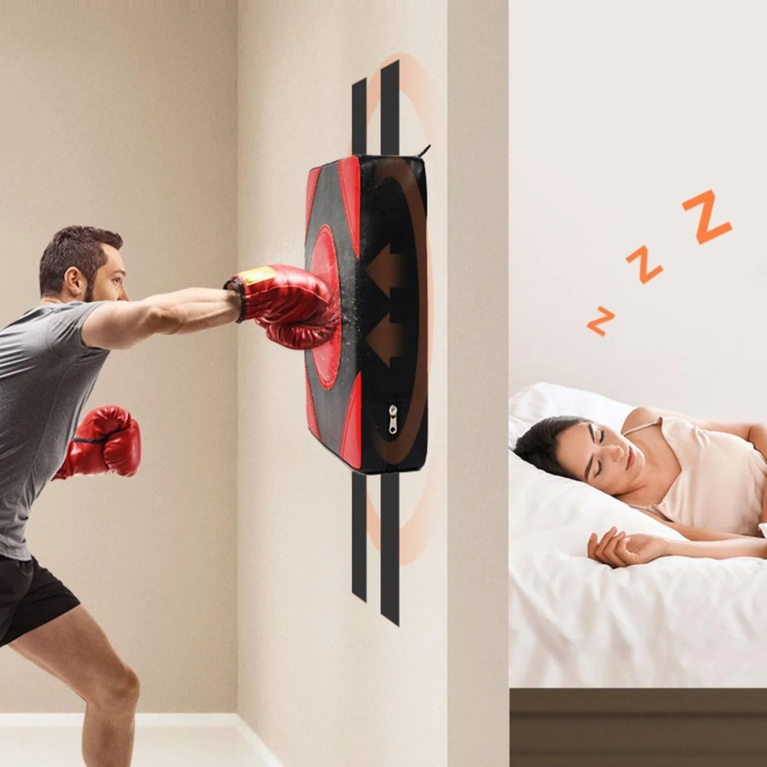 Pera de Boxeo Almohadilla de Golpeo Ajustable para Pared Equipo Deportivo Fitness Cardio Gimnasio