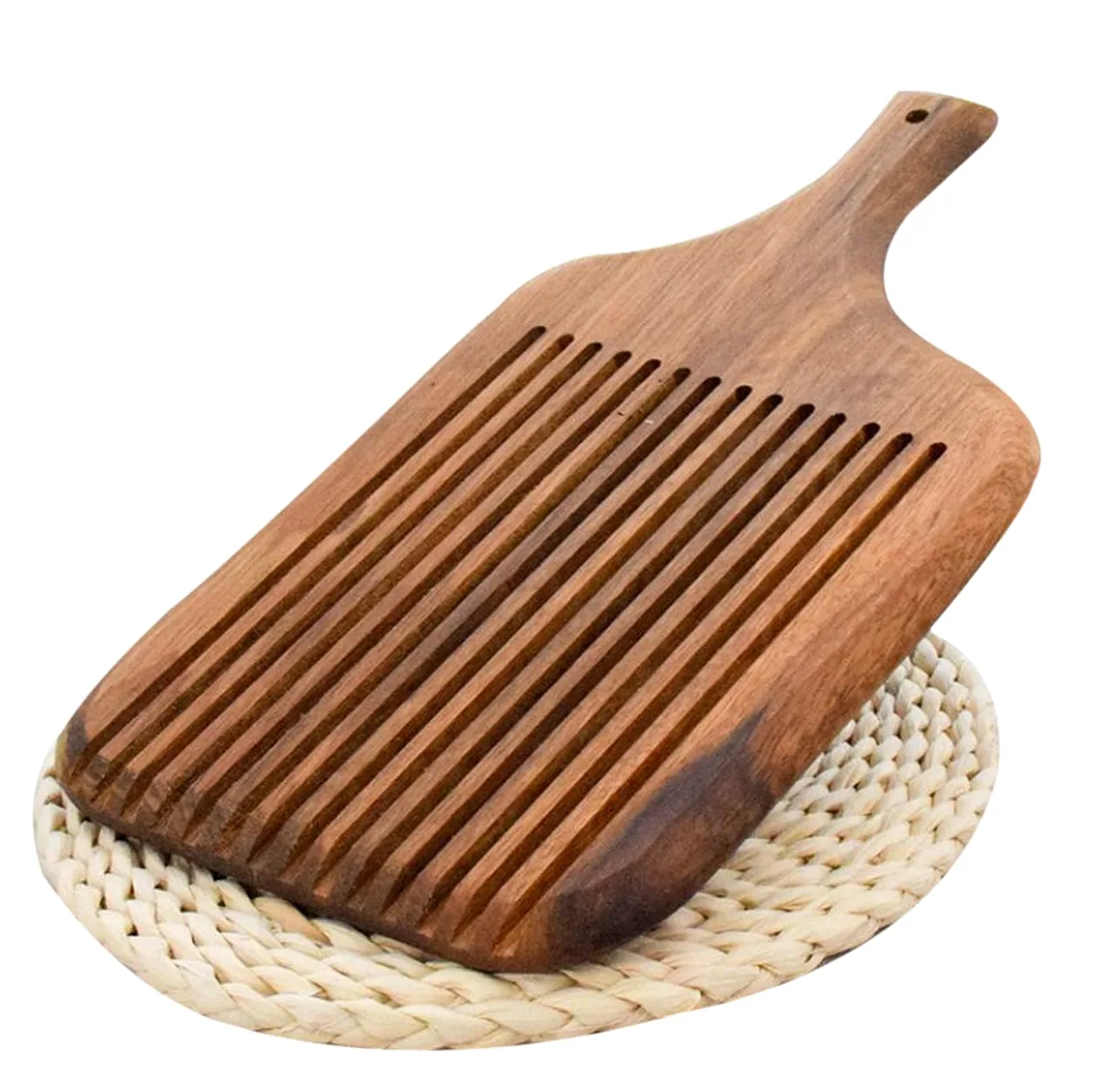 Tabla de cortar pan con recogedor de migas grande de 39 x 22,5 x 2 cm, tabla de pan para rebanadas perfectas, tabla de cortar de bambú para panes, fácil limpieza y almacenamiento