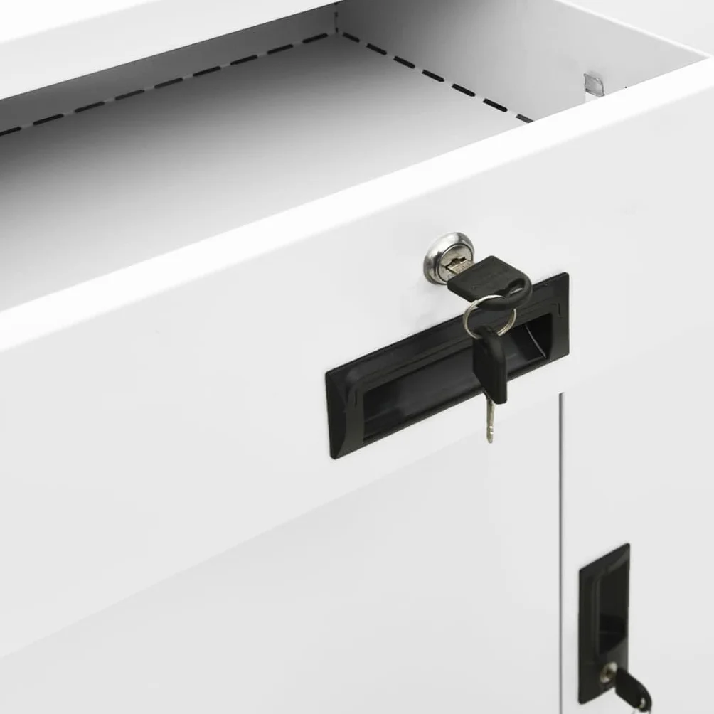 vidaXL Armario de Oficina Mueble Archivador Cajonera Almacenamiento Archivos Documentos Organizador Universal de Acero Blanco 90x40x102 cm