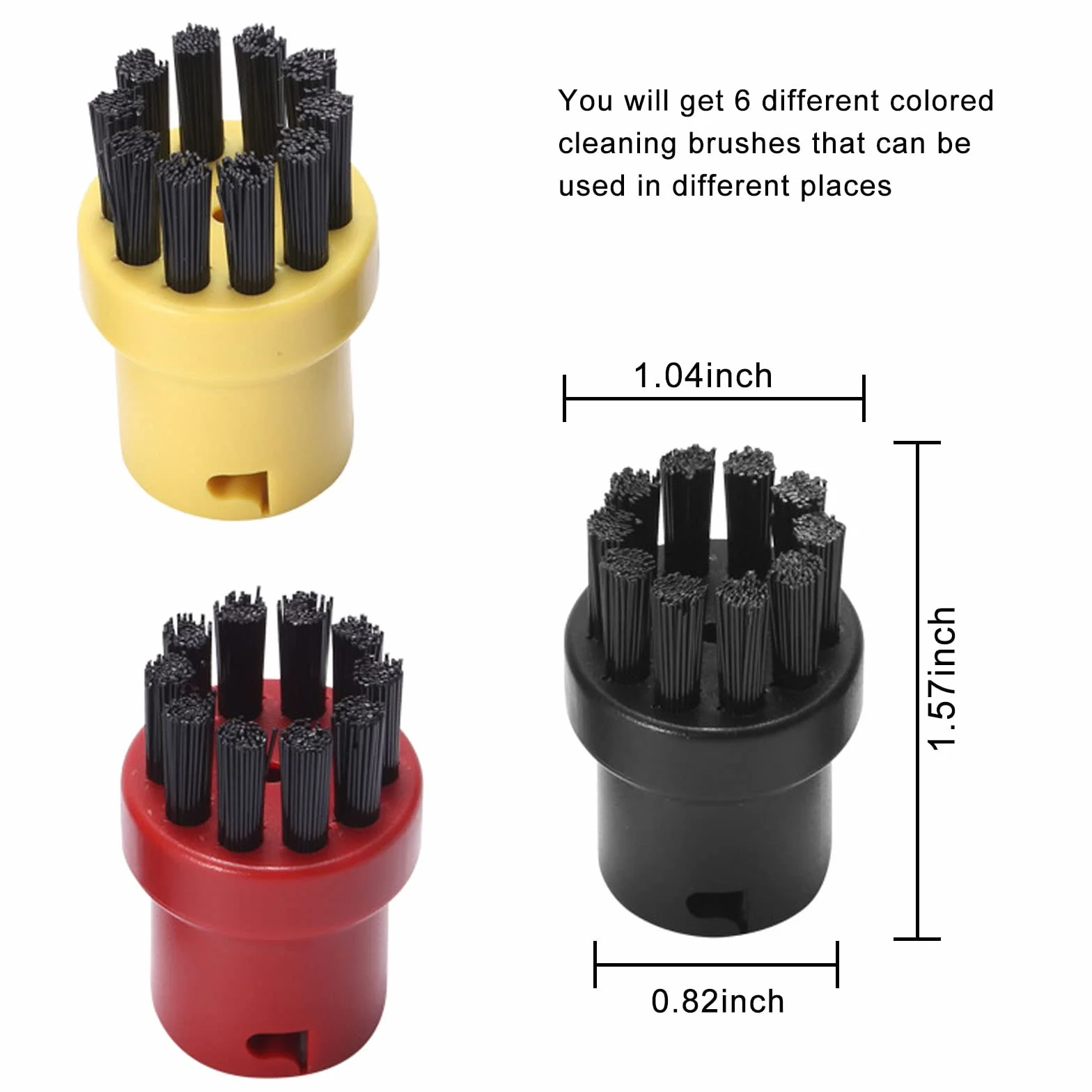 6 Piezas Accesorios para Limpiadores de Vapor Cepillo Redondo para Limpiar con Vapor Boquillas SC1 SC2 SC3 SC4 SC5 SC6 SC7