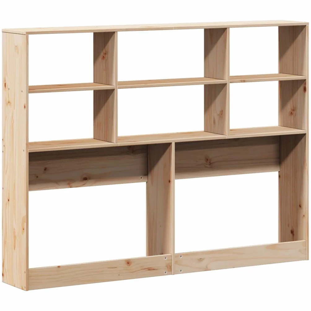 vidaXL Cabecero de Cama con almacenaje Madera Maciza de Pino 135 cm, cabecero de Cama, cabecero de Madera Maciza, cabecero con Compartimentos