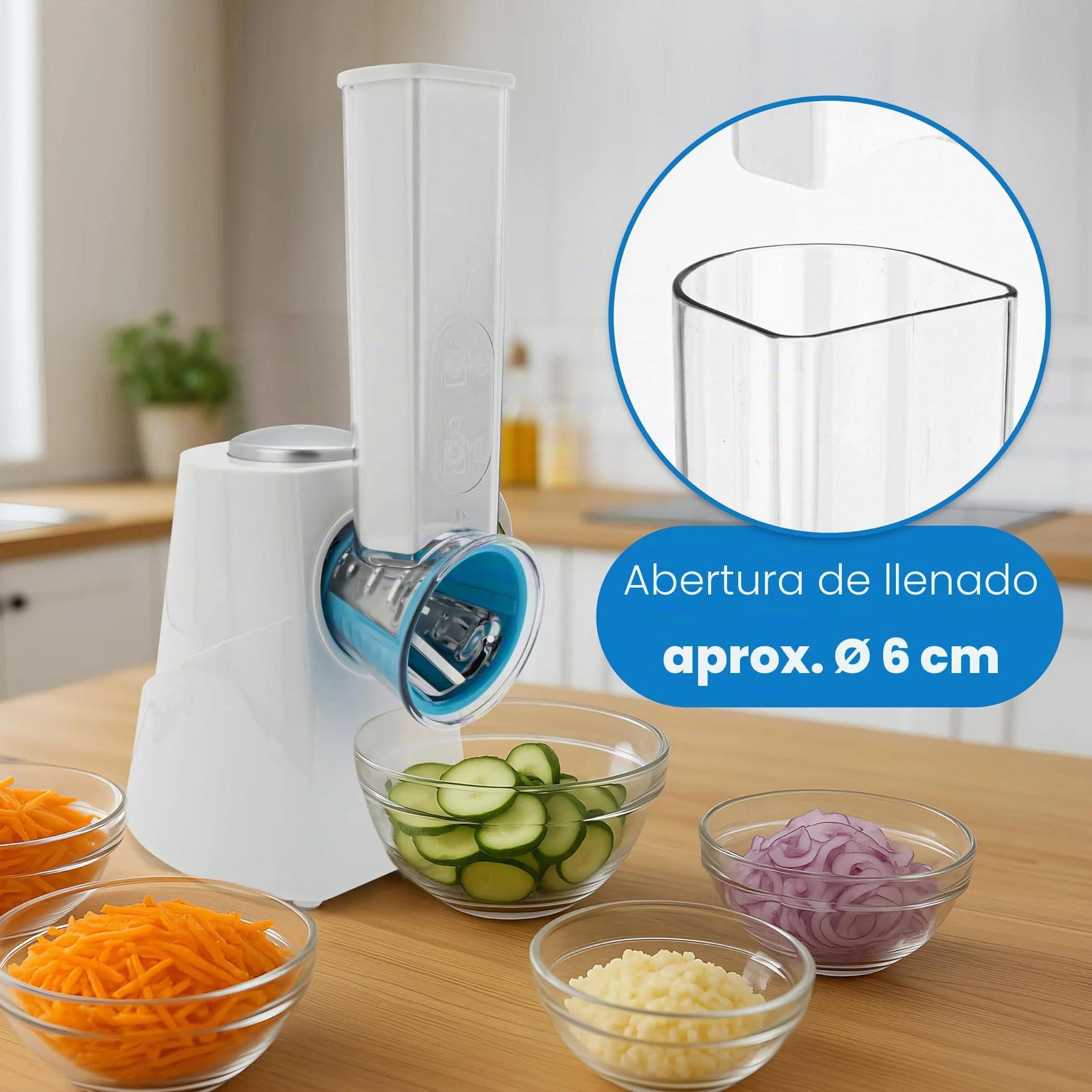 Clatronic Me 3604 Robot De Cocina Multi Express Para Cortar Y Rallar, Blanco