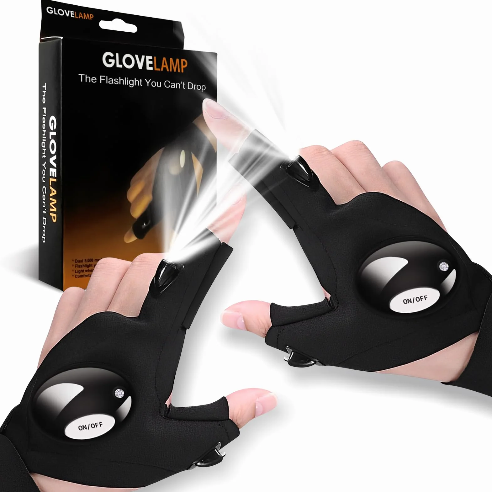 Guantes impermeables con luces para hombre, accesorios de pesca, regalos de Papá Noel