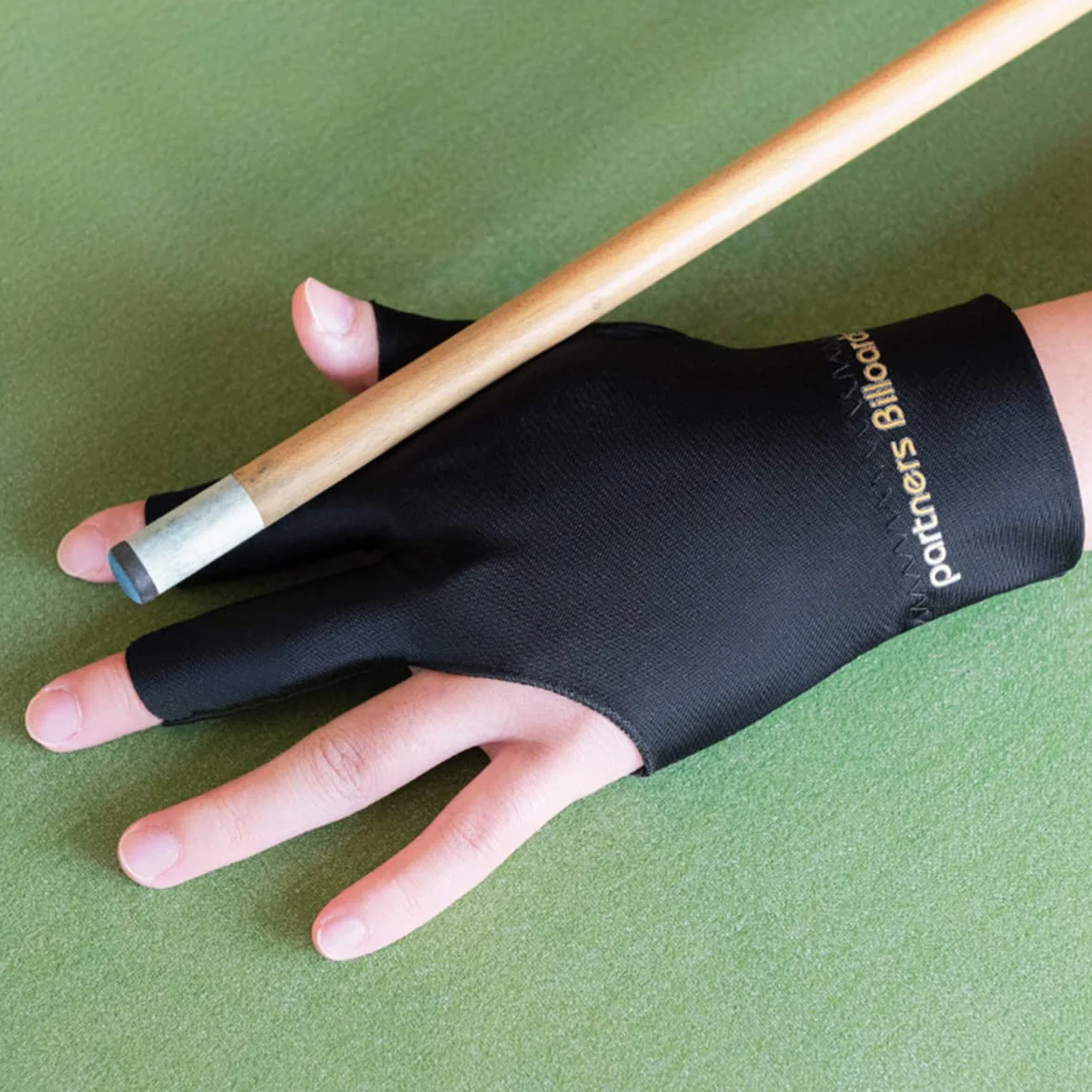 Tokaneit Guantes de Billar Antideslizantes,Guante de Taco de Tres Dedos,Guante de Billar Universal de Tres Dedos,Guantes Elásticos Transpirables,Unisex,por Las Manos Izquierda y Derecha 2 Piezas