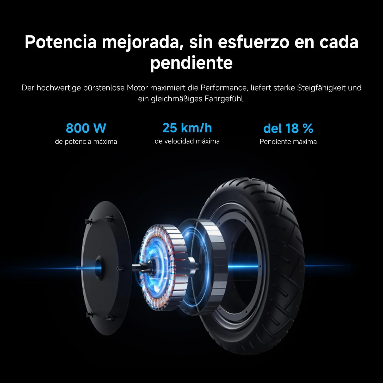 Xiaomi Patinete Eléctrico Serie 6 Homologado DGT 25 km/h Autonomía 25-75 km Neumáticos Sin Cámara 10-12" Plegable Doble Freno
