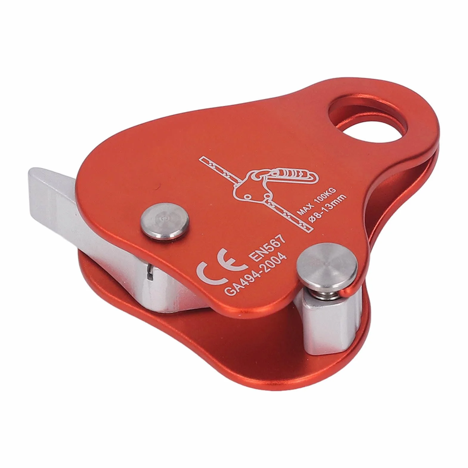 Cocoarm Pinza de cuerda de escalada autoblocante de aleación de aluminio, 8-13 mm, 77 x 70 mm, 5 KN