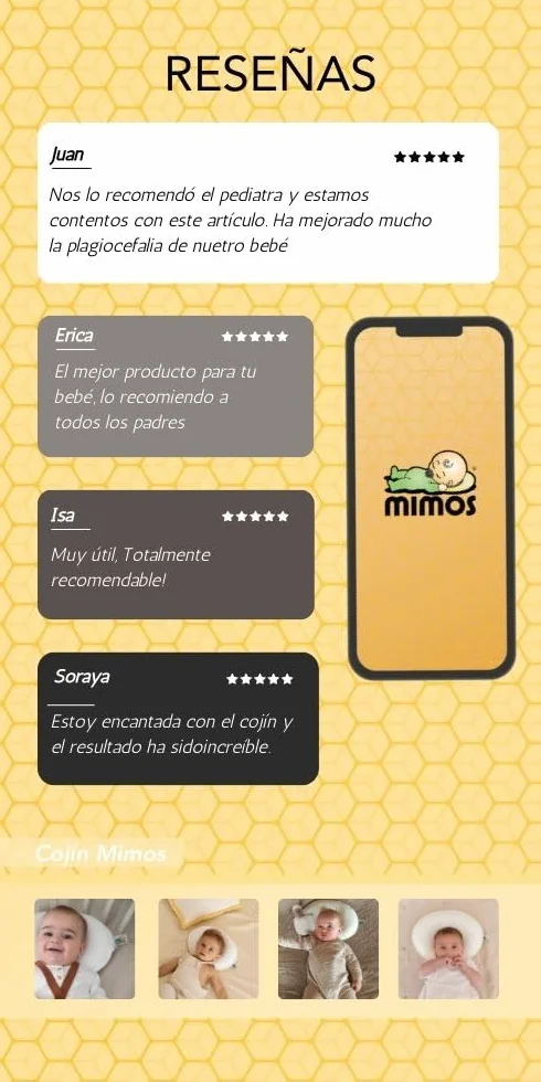 MIMOS® Cojín para bebés | Ayuda a prevenir y Tratar la plagiocefalia | Producto Transpirable y Esponjoso | Incluye una Funda Extraible de poliéster 100% (S, Nubes)