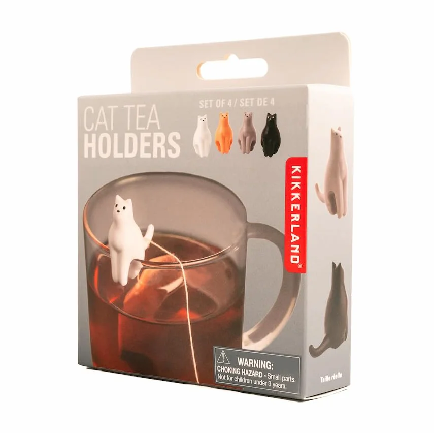Kickerland - Soportes para bolsas de té con diseño de gato