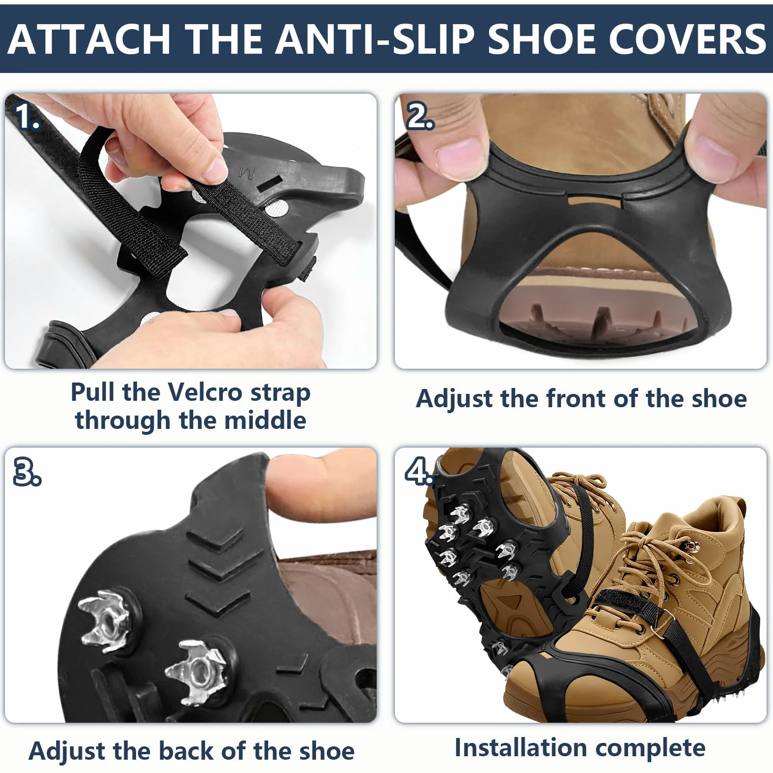 Bellanova 11 Dientes Crampones Ligeros para Zapatos de Senderismo y Botas, 35–48 EU