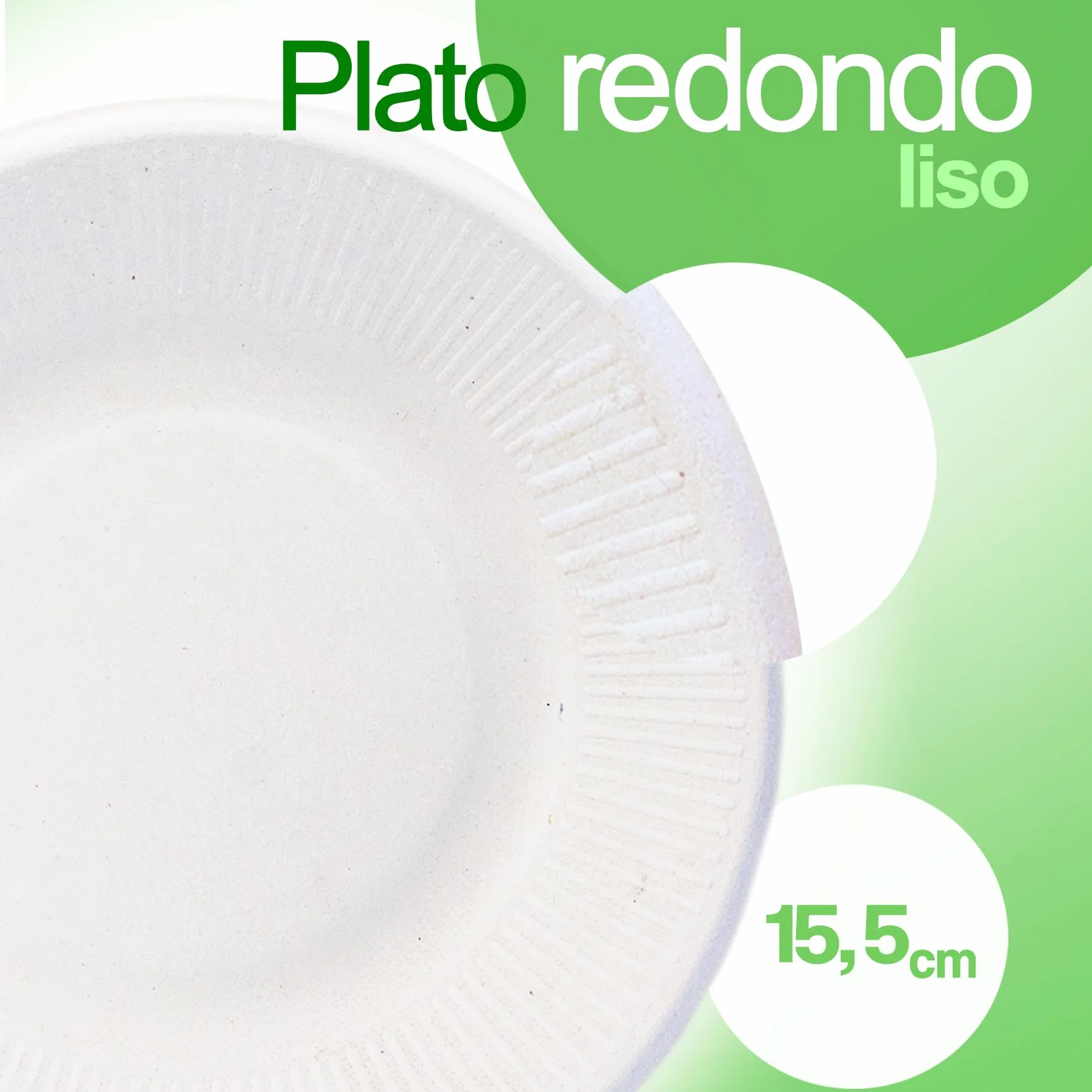 Pack 50, 100, 200, 500 o 1.000 Platos Desechables Biodegradables, Hechos de Fibra de Caña de Azúcar, Natural, 100% Biodegradable, Redondo, Planos, para Comidas, Barbacoa, Fiestas, Cumpleaños.
