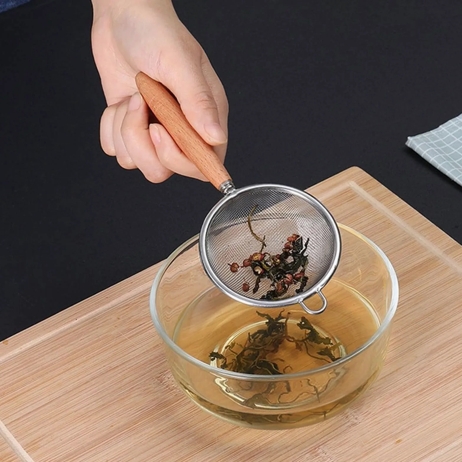 Colador Grande de Malla Fina de Acero Inoxidable para filtrar y tamizar en la Cocina
