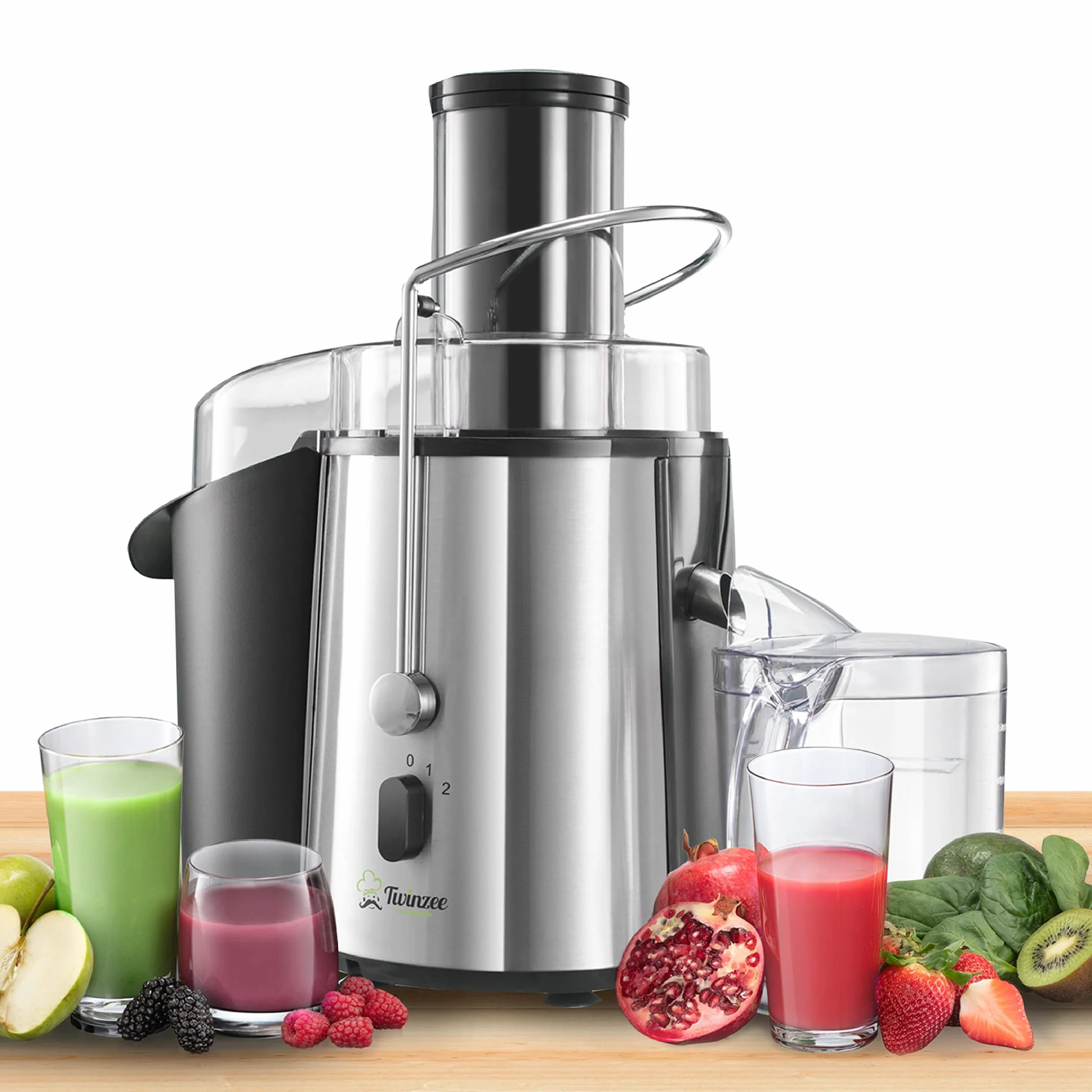 Licuadoras Gran Potencia (850 W) y 2 Velocidades - Exprimidor Zumo Gran Apertura (75 mm), Patas Antideslizantes - Juicer Extractor de Jugo de Verduras y Frutas