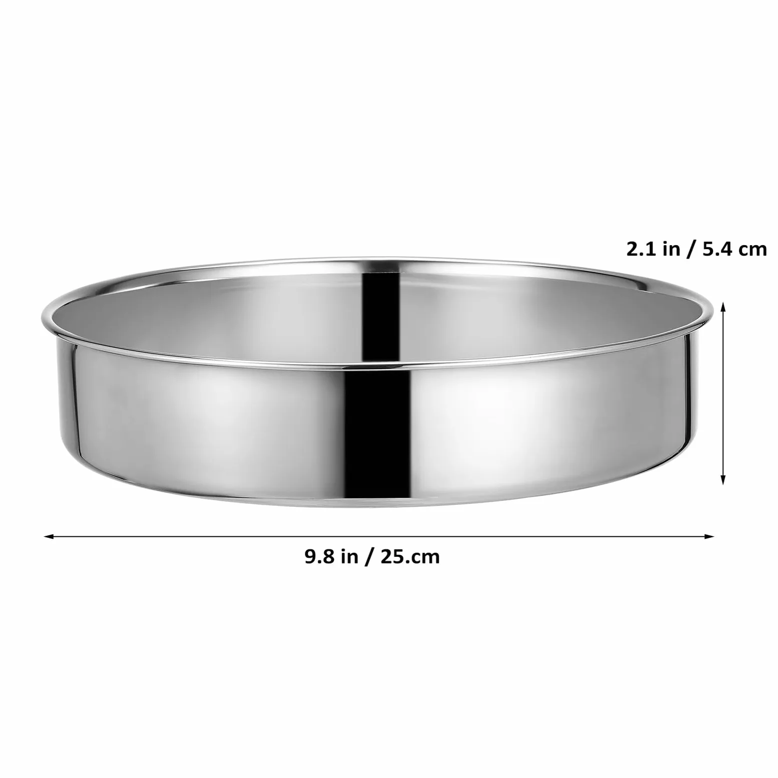 DOITOOL Molde Redondo para Pastel de Acero Inoxidable 24 CM Juego de 2 Moldes Metálicos sin Asas Bandeja para Hornear y Servir Utensilios de Repostería Resistentes y Fáciles de Limpiar