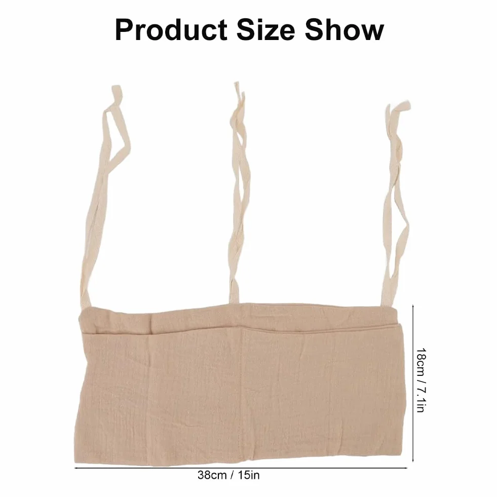 Organizador Colgante para Cama de Bebé, Bolso para Pañales y Accesorios (Beige)