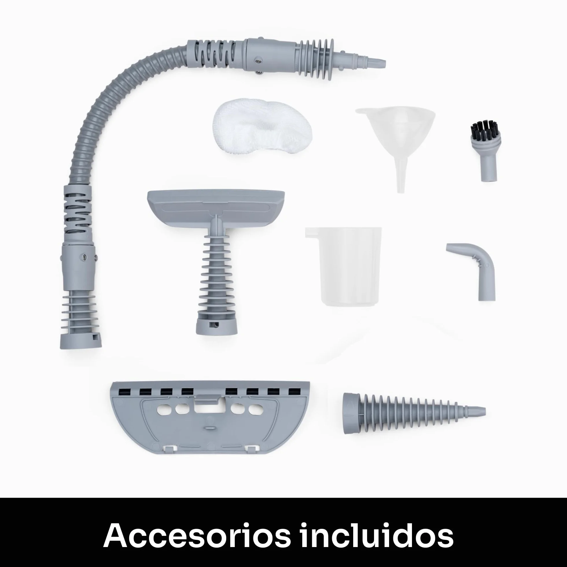 Mellerware Limpiador a Vapor de Mano Fush! 1050W Vaporeta de Limpieza Hogar 380mL 9 Accesorios