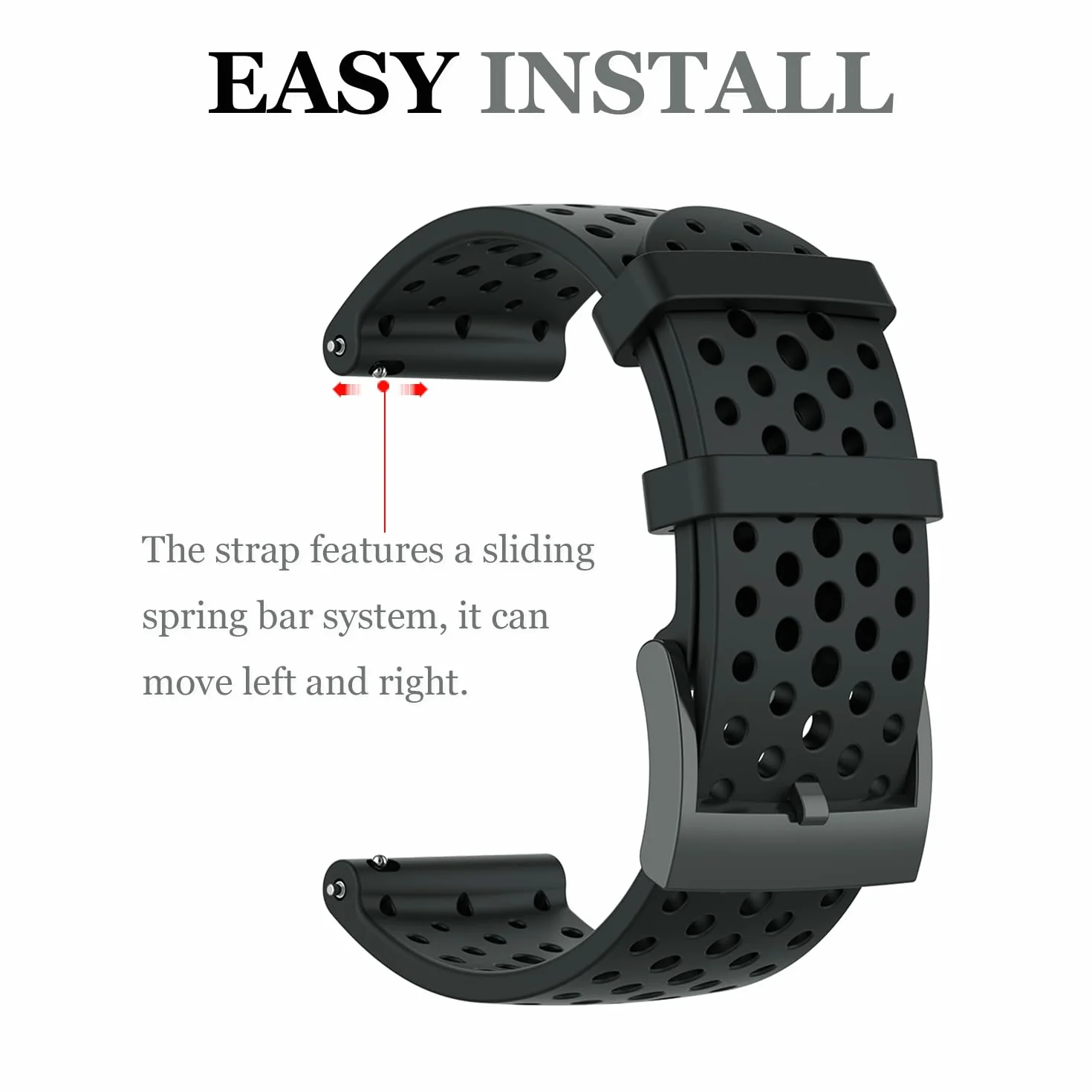 Pulsera de Silicona 24MM Compatible con Suunto 9, 9 Baro, 7, D5, Spartan Sport Wrist HR