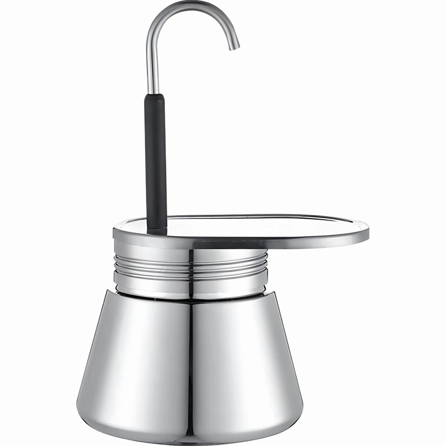 Cafetera Moka Pot de 3 tazas, cafetera de acero inoxidable, cafetera italiana con boquilla única