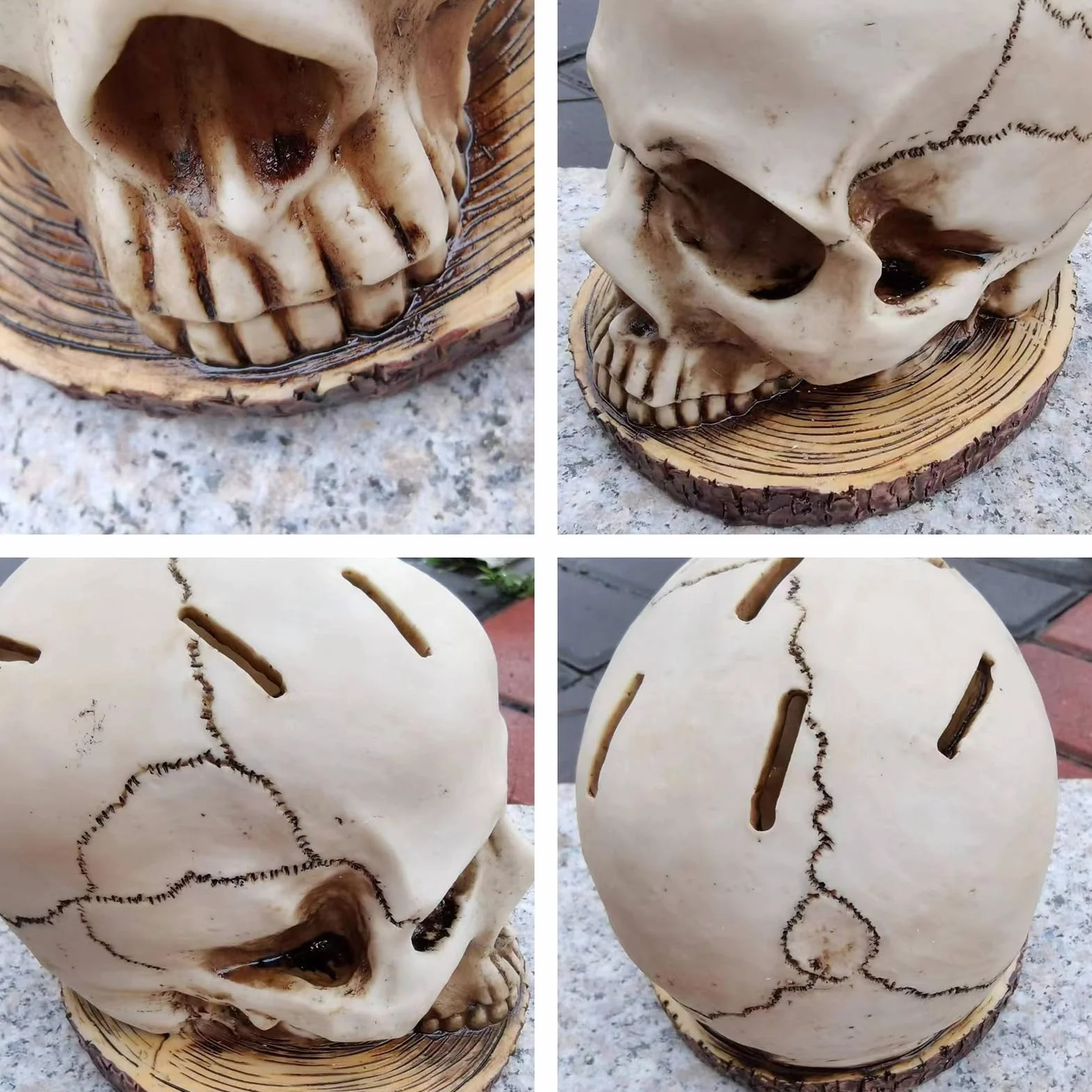 Portacuchillos cráneo, bloque de cuchillos cráneo | Bloque de cuchillos espeluznantes de Halloween | Soporte de cocina con forma de cabeza de horror, bloque de cuchillos de cocina gótico para