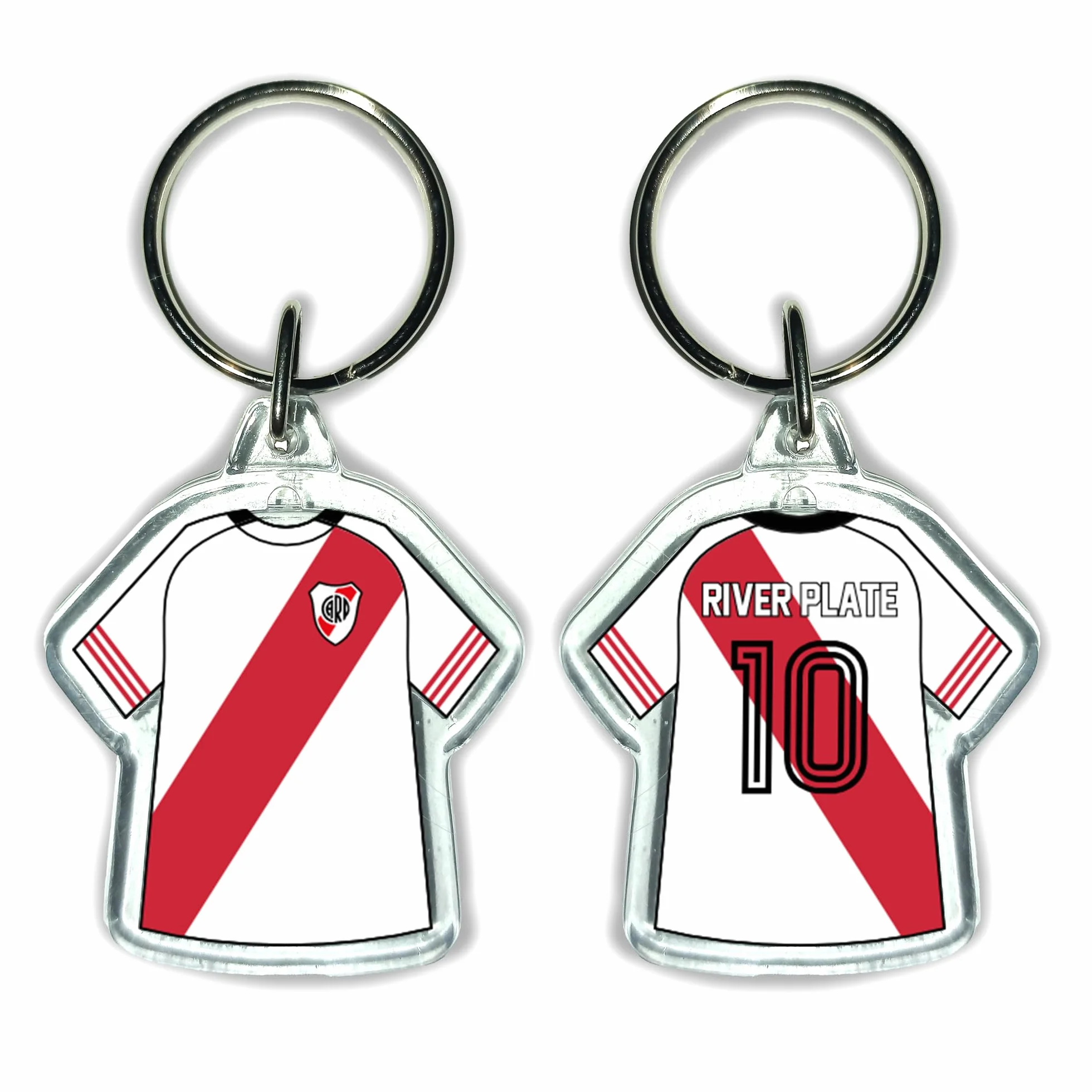 Llavero de River Plate de acrílico transparente doble cara con anilla metálica