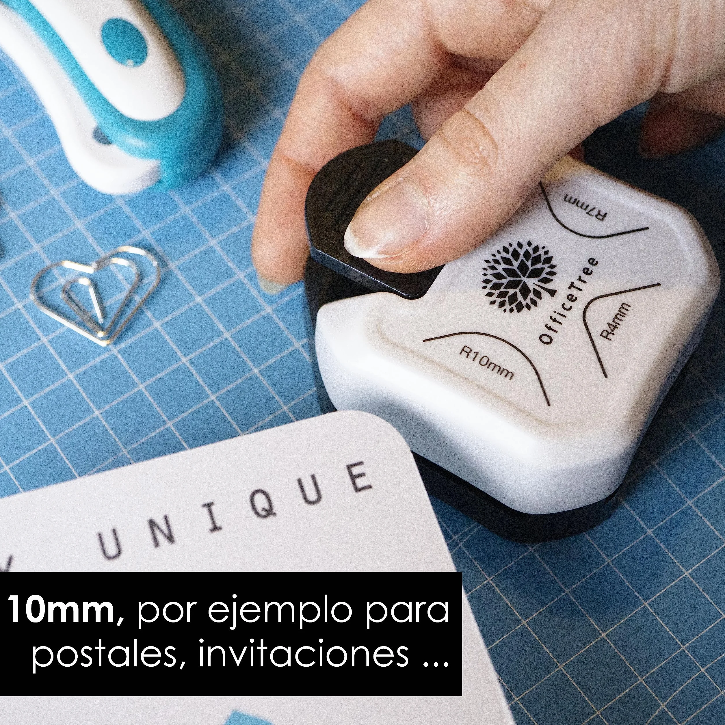OfficeTree Perforadora redondeada de esquinas 3 en 1 para papel, perforadora de esquinas de 3 vías, para fotos, redondeador de esquinas para papel sólido, tarjetas de invitación, tarjetas de regalo