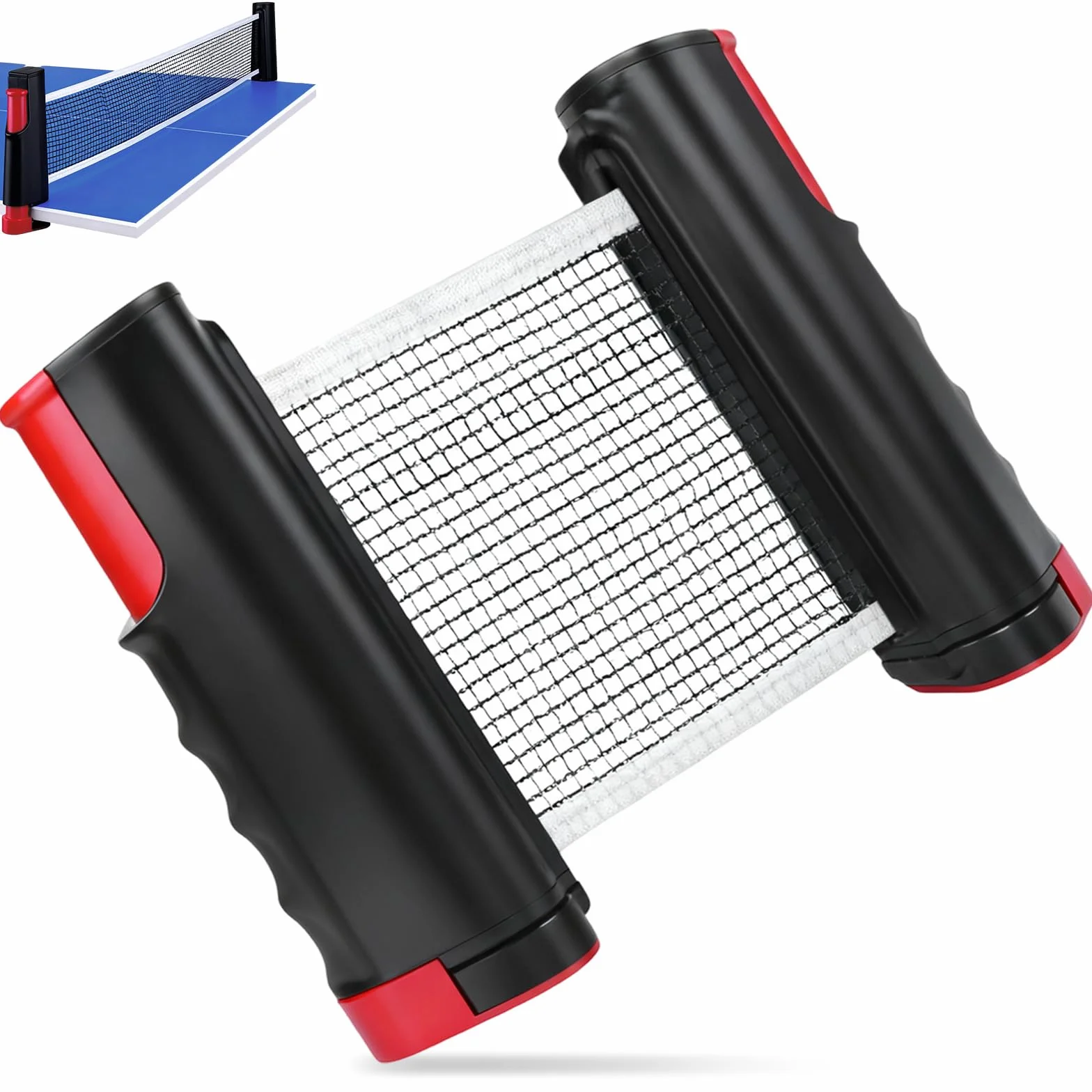 Red Ping Pong Retráctil 10-175cm, Soporte Tenis Mesa Extensible, Redes Ping Pong Telescópica para Mesa Familiar (Negro)