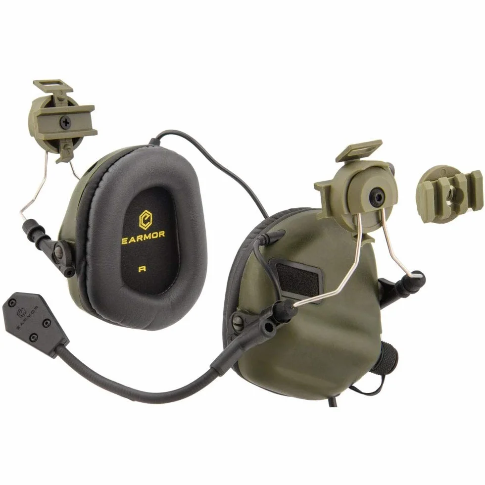 Earmor M32H - Auriculares de diadema con protección de ruido NRR 22, ajustables, color verde