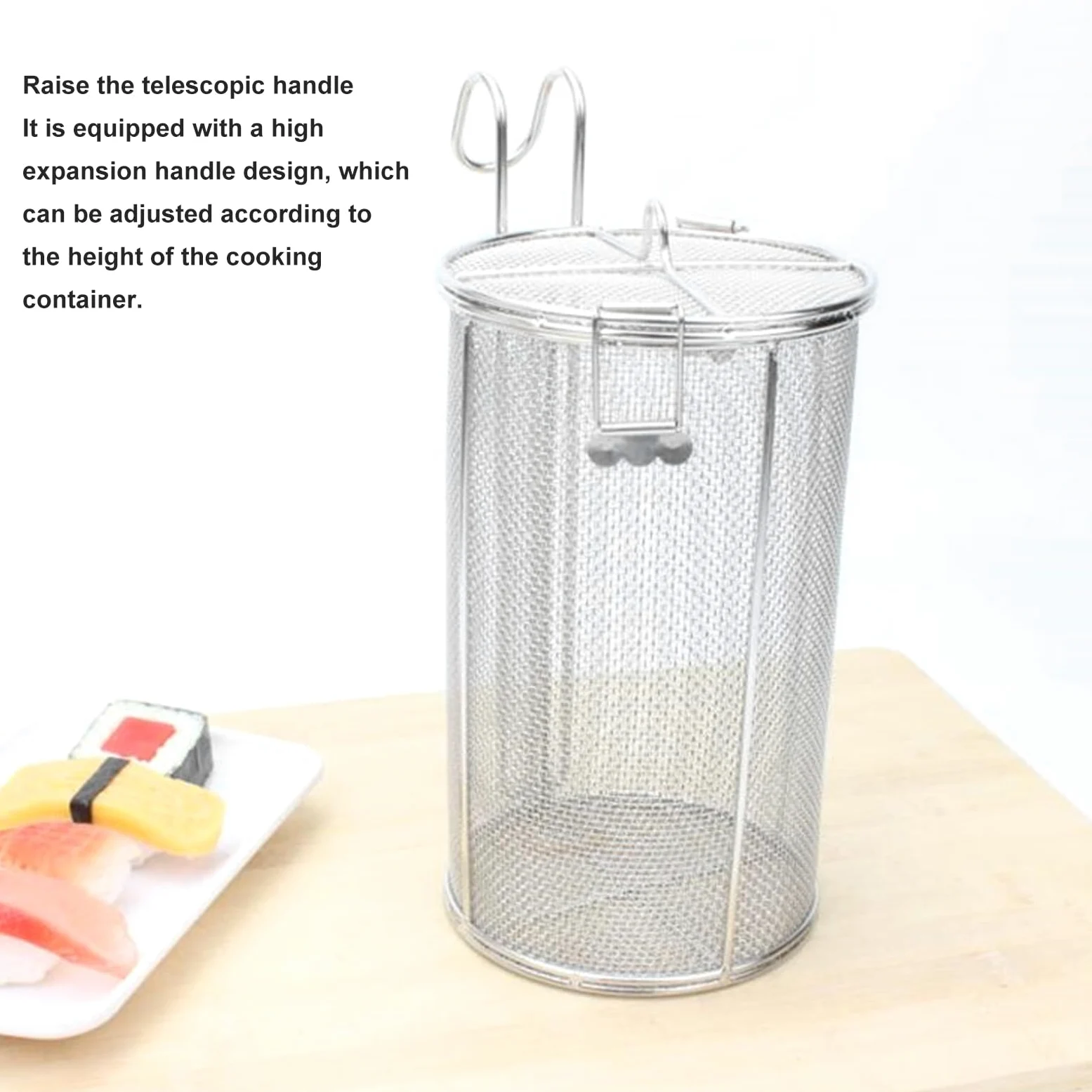 Colador de Especias de Acero Inoxidable de Gran Capacidad con Telescópico para Cocinar