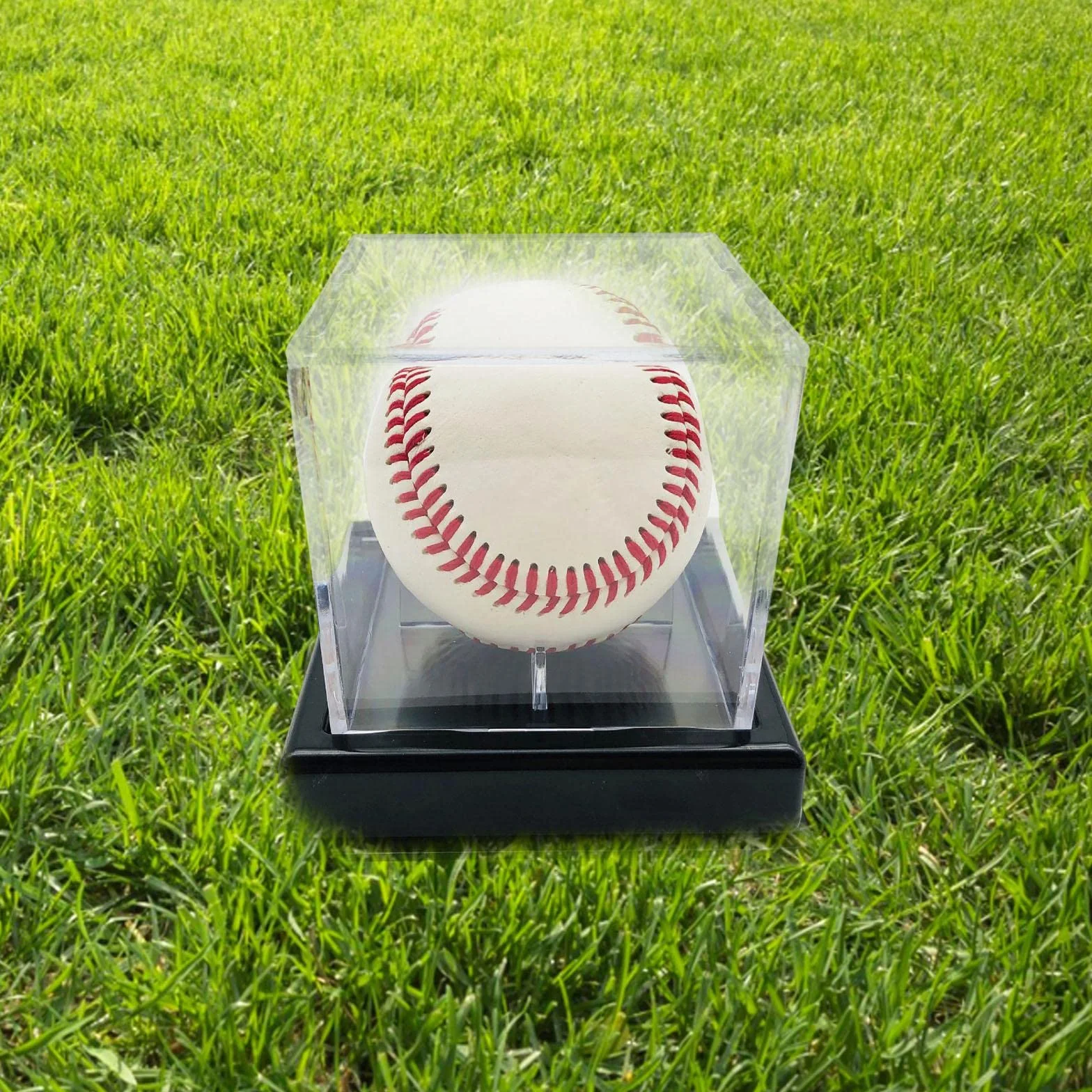 Caja de Béisbol Acrílico Transparente Soporte Expositor Negro