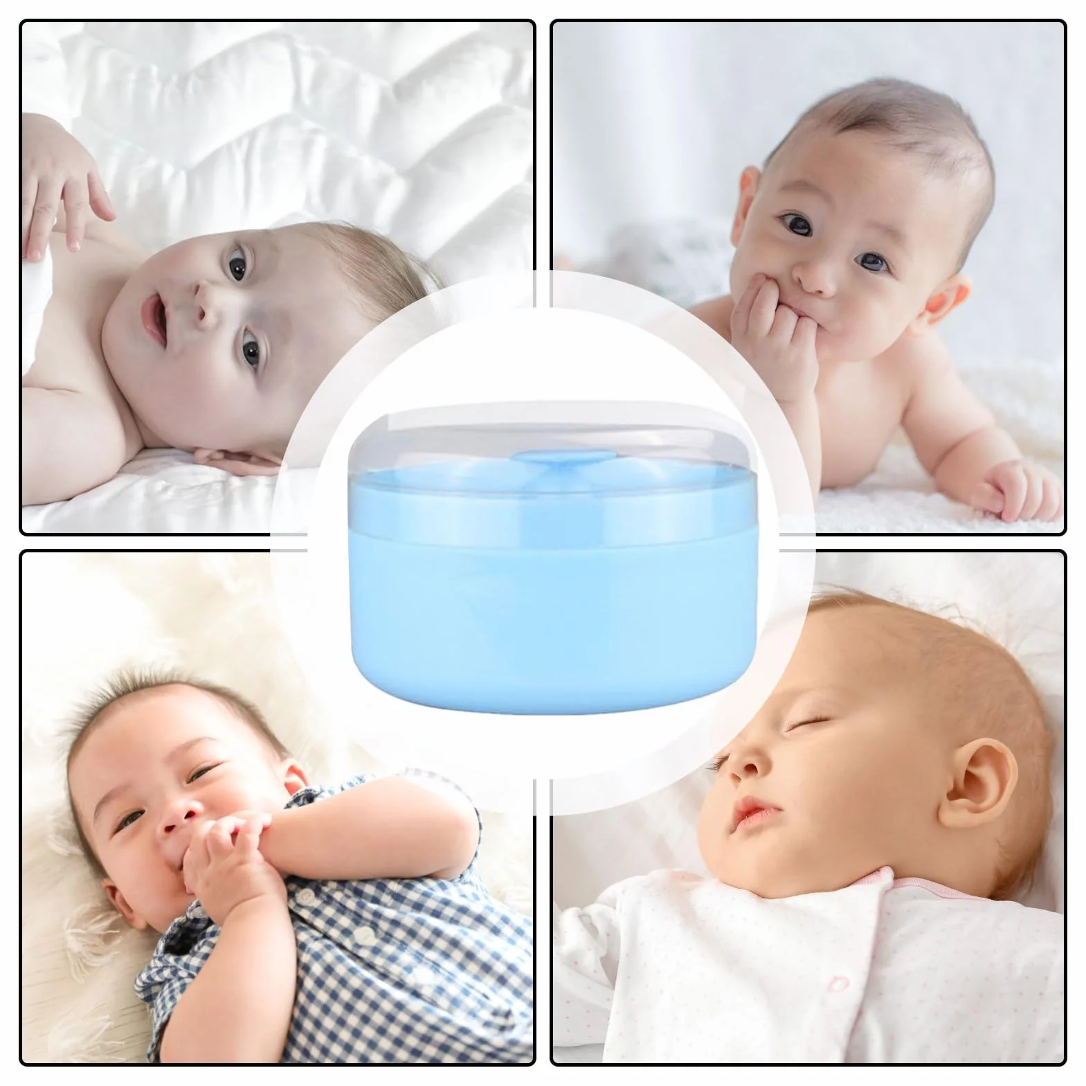 Envase Para Polvos de Talco Con Aplicador - Caja De Polvo Suelto Para Espolvorear,Soporte Para Padres Recién Nacidos Cuidadores Enfermeras Guardería Baño