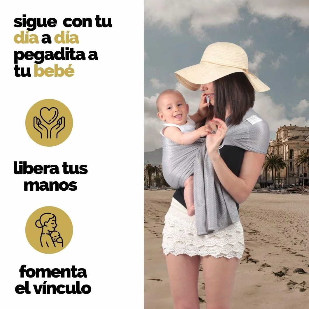 Amarsupiel Bandolera Portabebé de Agua Ergonómica Ajustable 0-36 meses OEKOTEX 15kg
